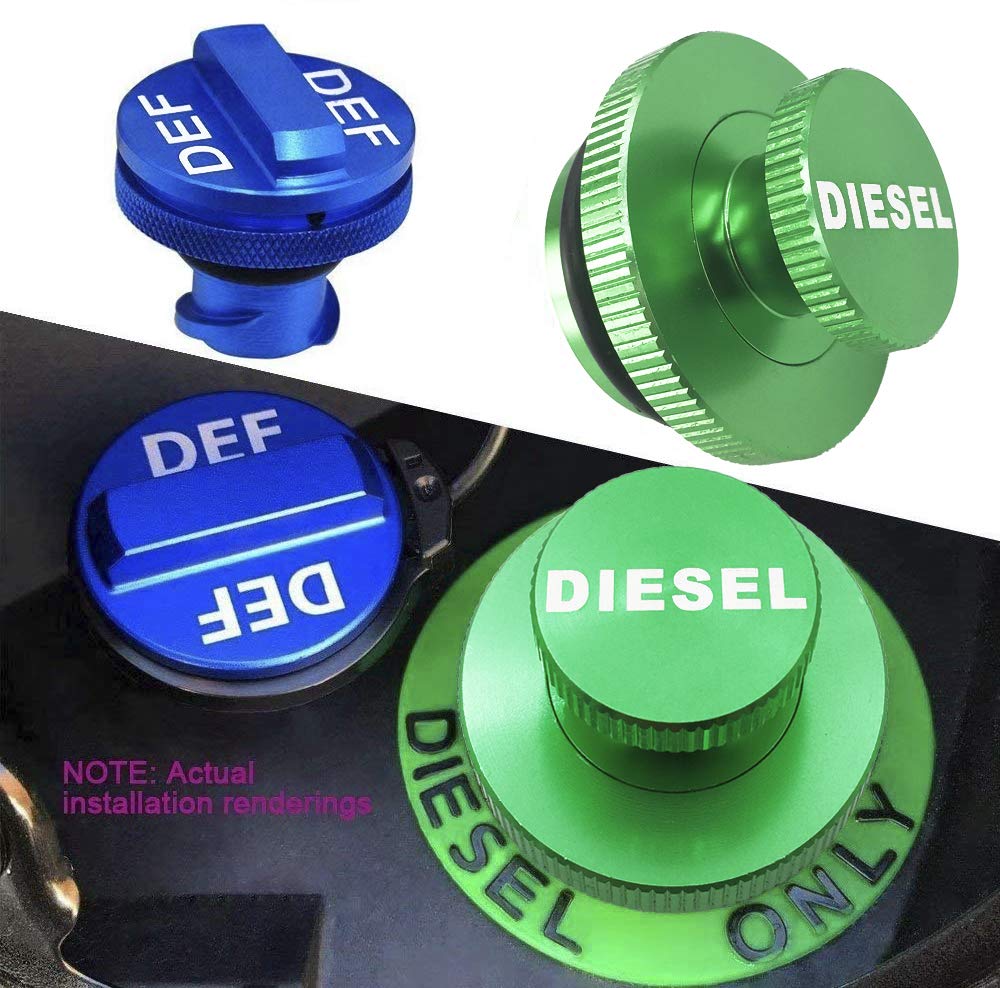 Easy To Grip,Diesel Fuel Tank Cap For Dodge, (Hidden-Strong Magnetism) Ram Diesel Aluminum Fuel Cap And Def Cap Combo For 2013-2