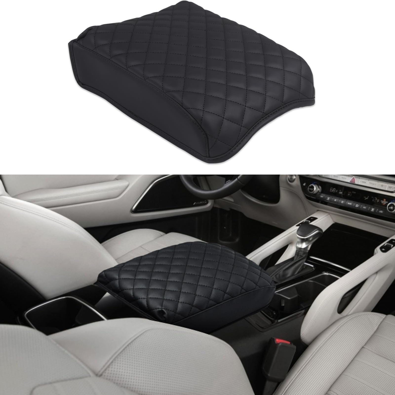Aunginsy Car Leather Center Console Protector Cover Compatible With Kia Telluride 2020-2024 Center Console Armrest Seat Box Cove