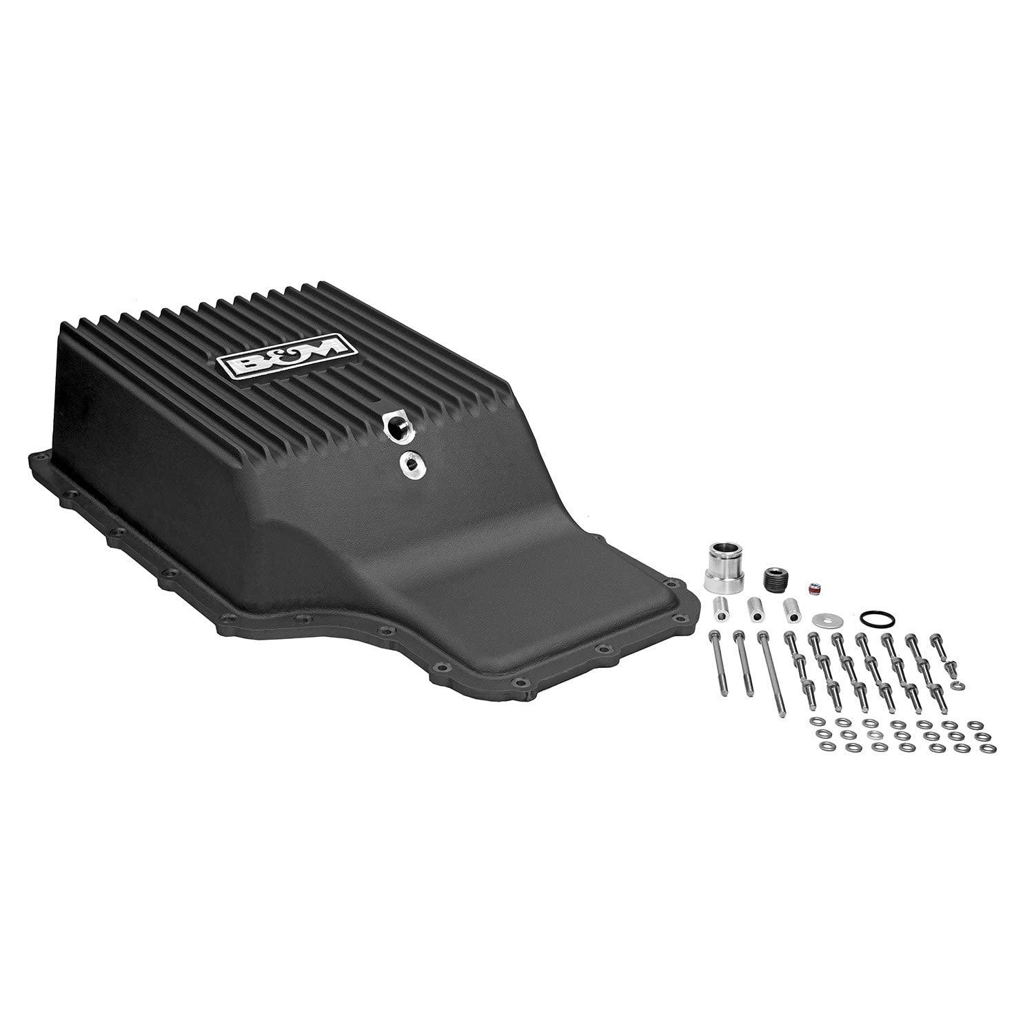 B&M 71397 Hi-Tek Deep Transmission Pan Black