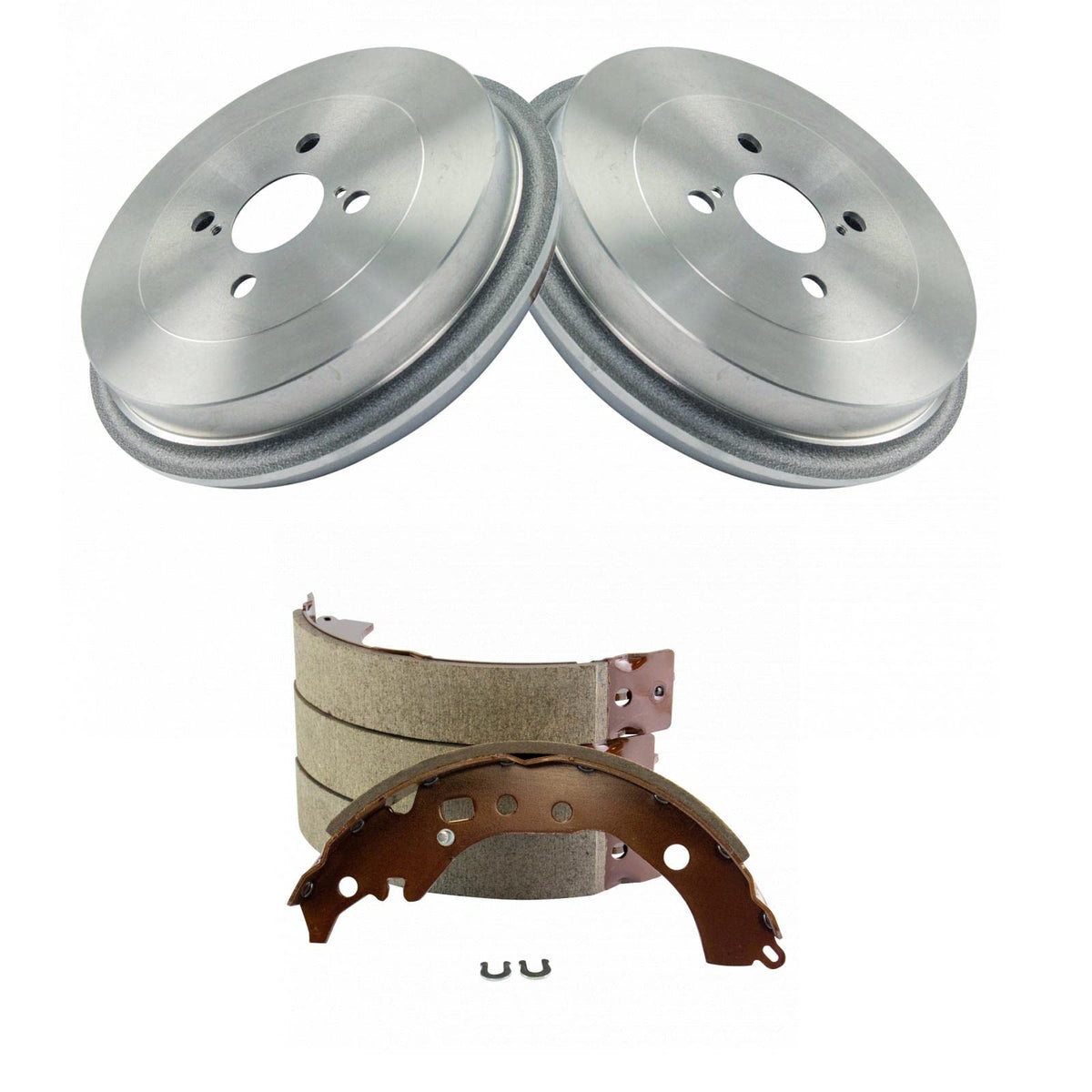 TRQ Rear Brake Drum & Shoe Set Kit LH Driver & RH Passenger Sides Direct Fit for Scion iQ Toyota Prius C