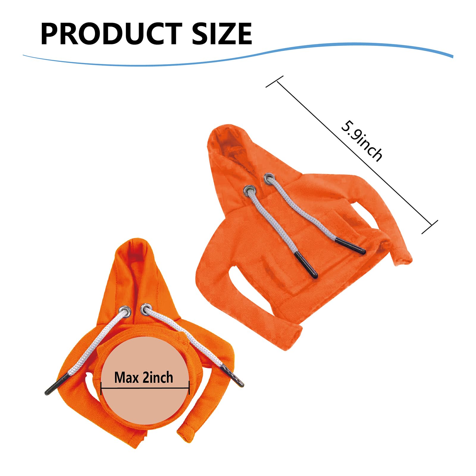 2Pcs Car Shift Knob Hoodie,Gear Shift Hoodie,Funny Sweater Hoodie For Gearshift,Automotive Interior Accessories(Orange And Pink)