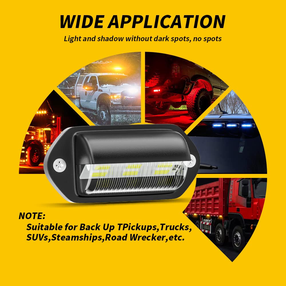 Jedew 2 Pack License Plate Light, 12V 6-Smd Led License Plate Lamp Taillight For Truck Suv Trailer Van, Step Courtesy Lights, Do