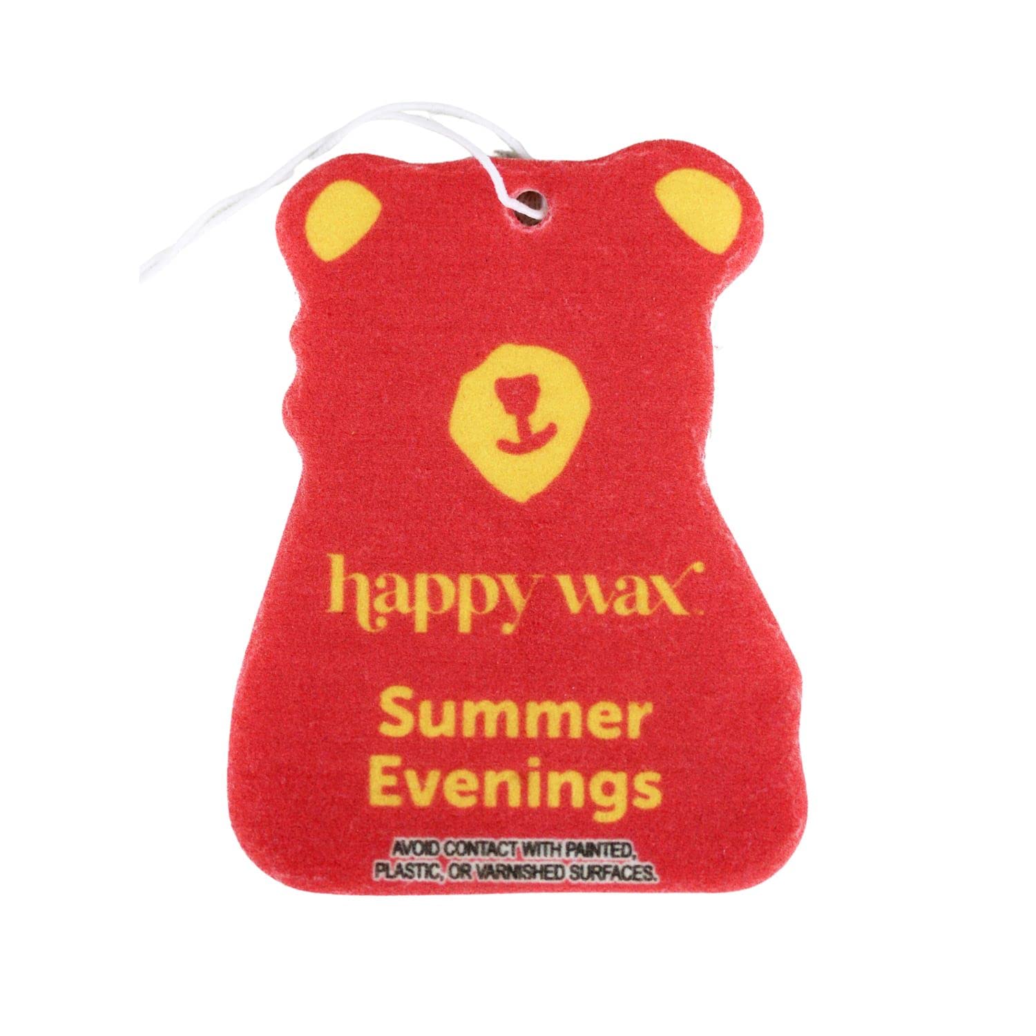 Happy Wax Summer Evenings Hanging Car Cub Air Freshener - Scented and Infused with Natural Essential Oils - Cute 4-Pack
