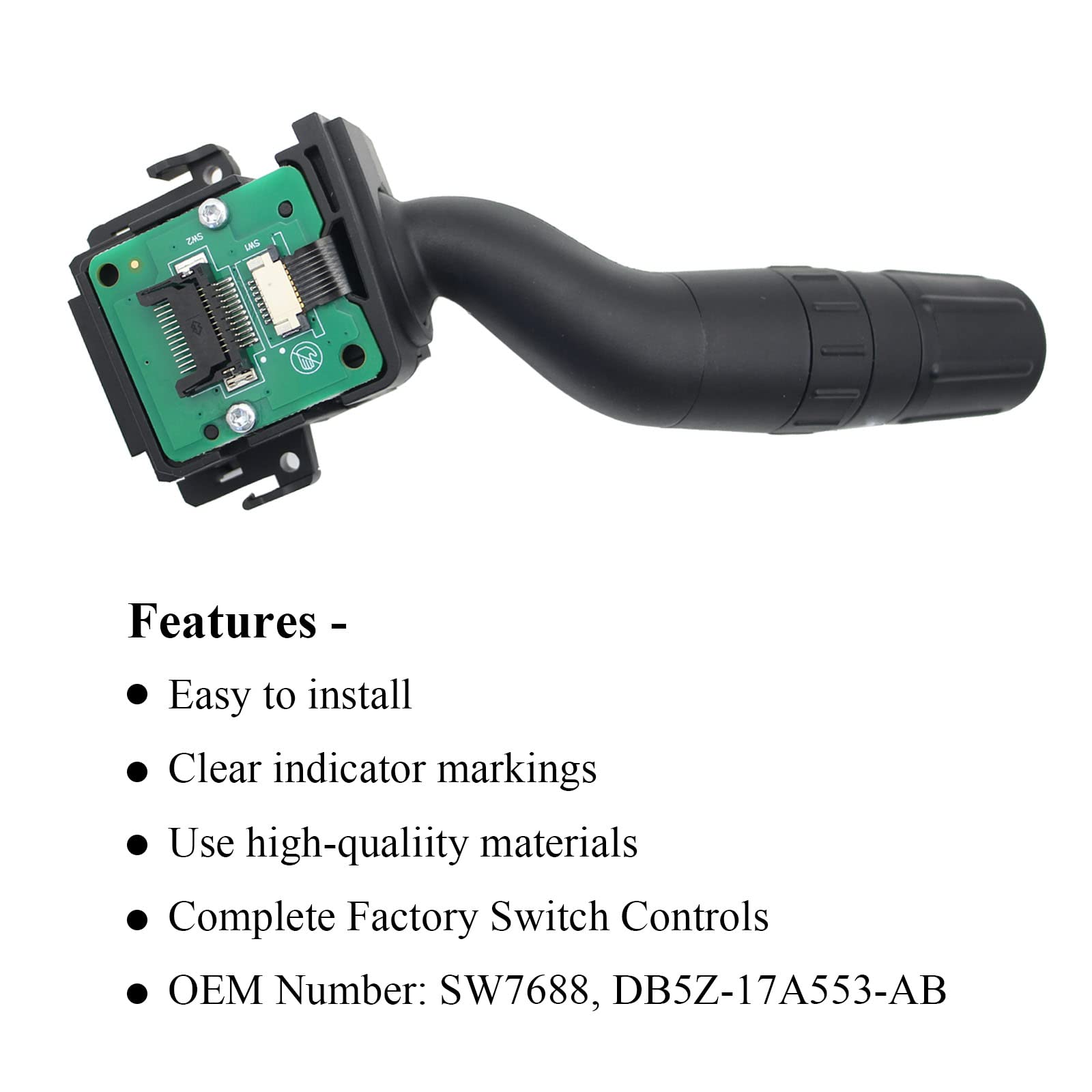 ZZCSZ SW7688 Windshield Wiper Switch Assembly Replacement for 2011-2015 Ford Edge, 2011-2019 Explorer, 2013-2018 Ford Police Int