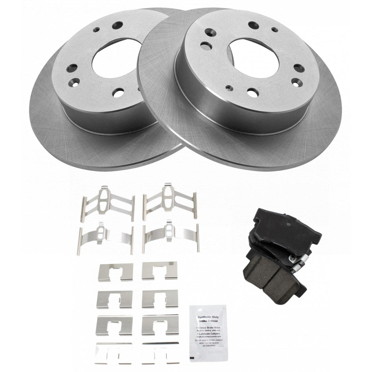 TRQ Rear Brake Pad & Rotor Kit Brake Pads Brake Rotor Ceramic Compatible with 1998-1999 Acura CL 1998-2002 Honda Accord