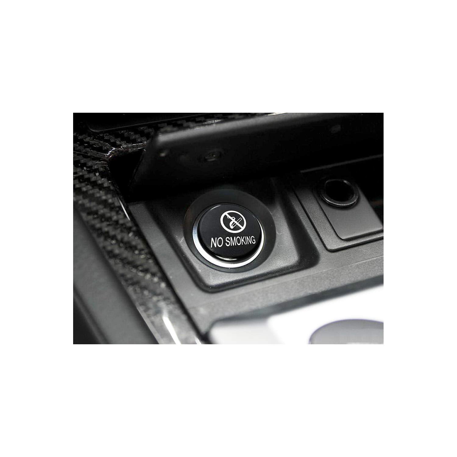 Aluminum Cigarette Lighter Socket Cover Cap. Universal Waterproof Dustproof Plug For Car Power Port Outlet(Black-No Smoking)