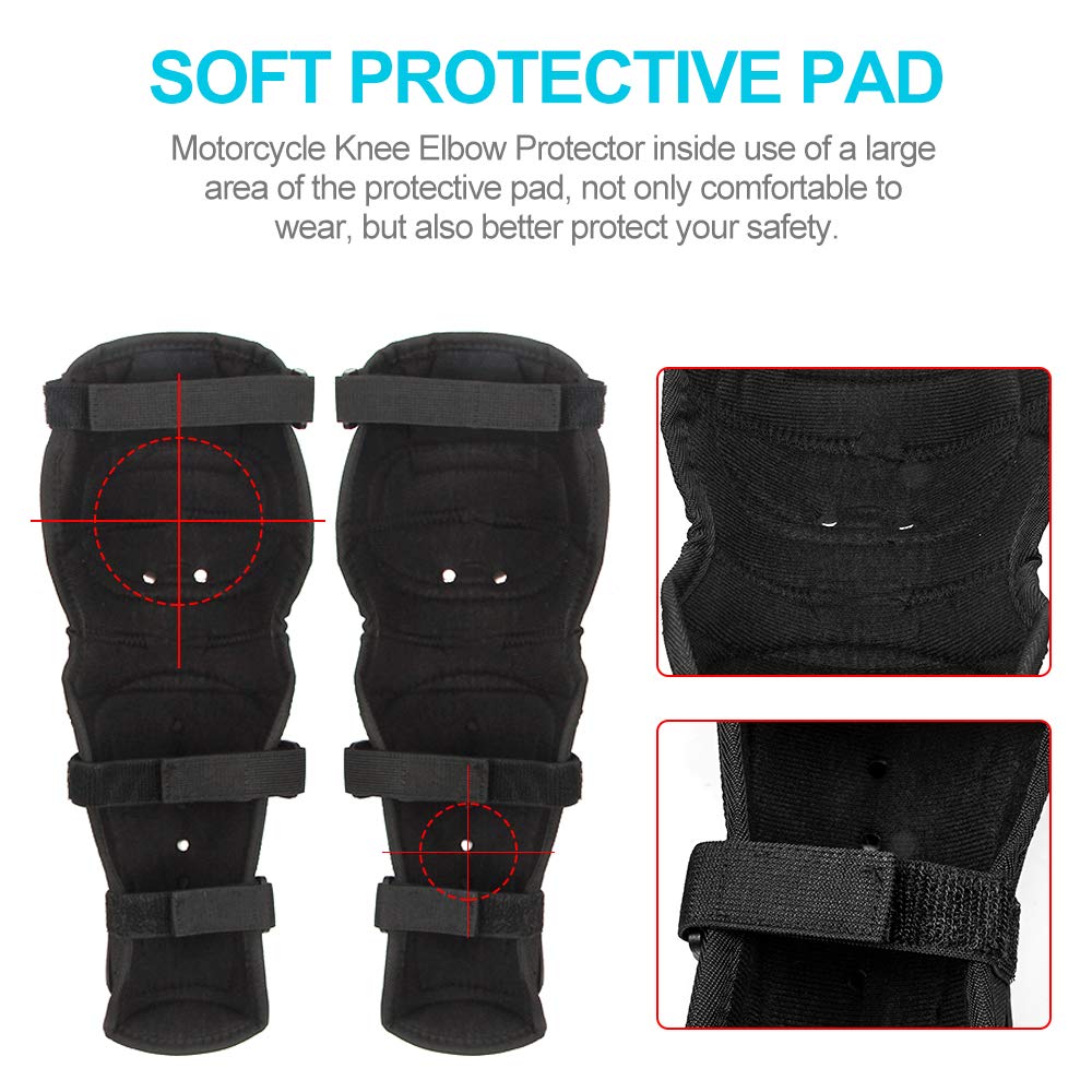 4Pcs Adults Alloy Steel Motorcycle Knee Pads Elbow Guards Motocross Knee Shin Pads Protector