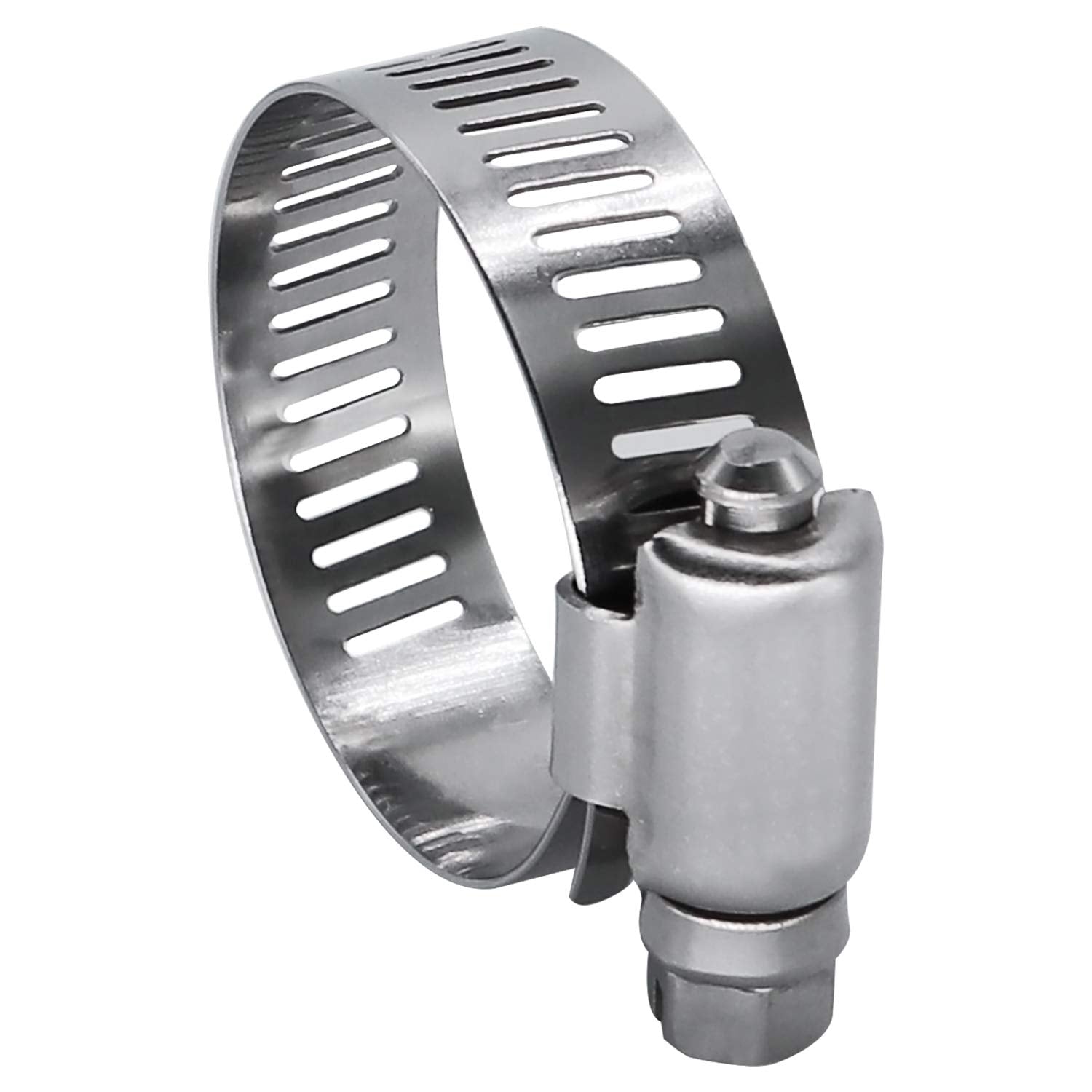 Roadformer 1.25'' Worm Gear Hose Clamp - Sae 20 Size, Full Stainless Steel With 1/2'' Band Width, Working Range 21Mm - 44Mm Hose
