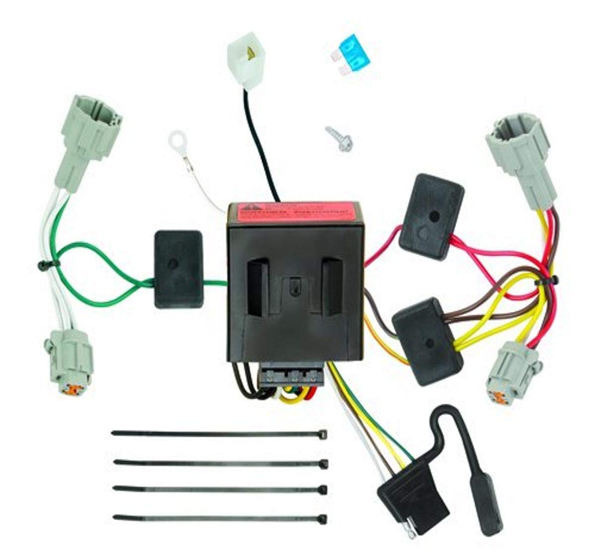 Tow Ready Tekonsha T-One T-Connector Harness, 4-Way Flat, Compatible with Select Nissan Quest, Black