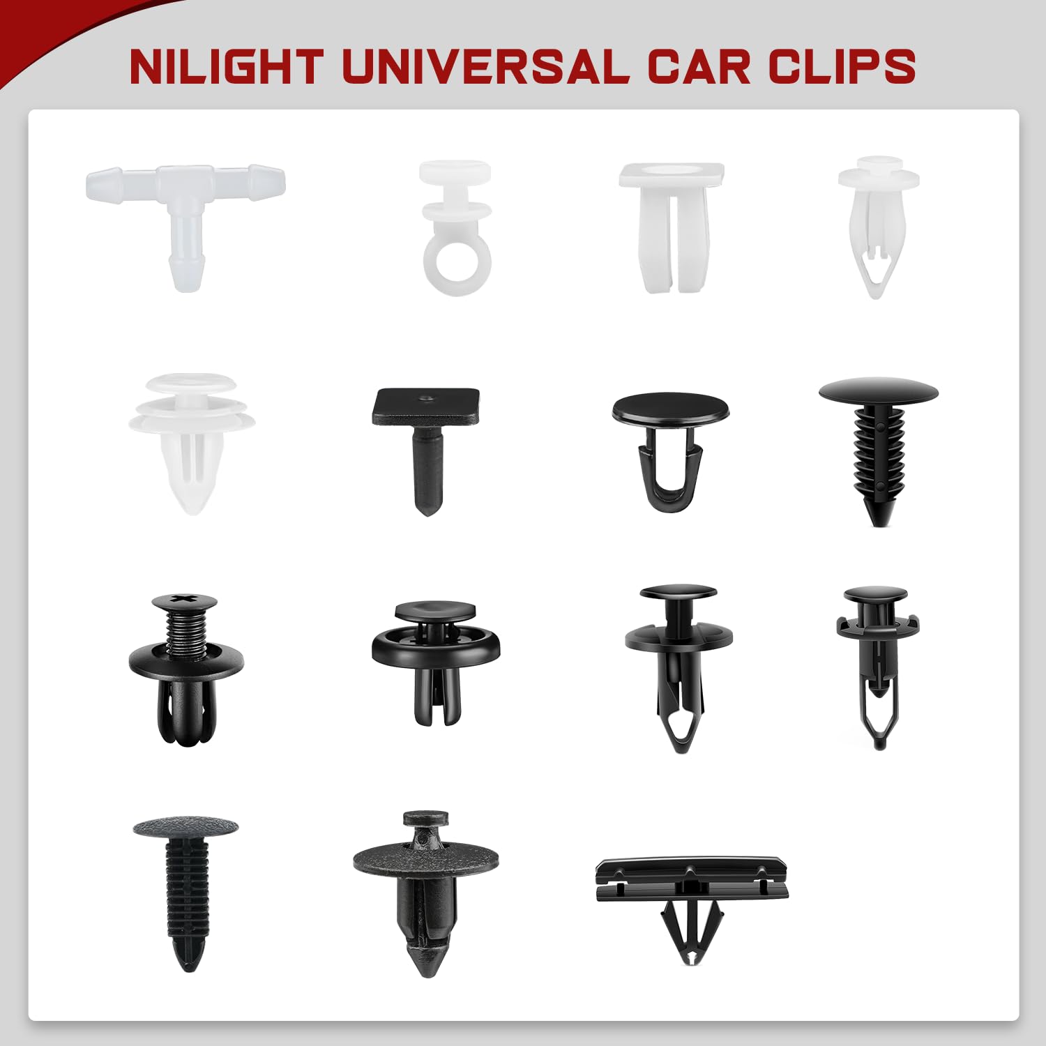 Nilight 501Pcs Universal Car Clips Mixed Auto Bumper Fender Trim Door Shield Engine Retainer Rivet Push For Gm Ford Chrysler Toy