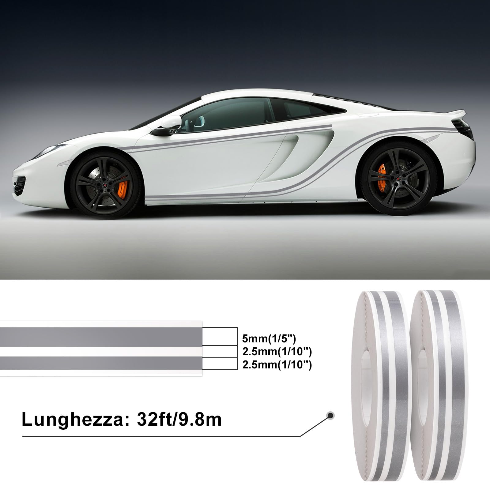 Spurtar Car Pinstripe Tape, Pinstriping Automotive Tape, Vinyl Thin Fine Line Decal, Motorcycle Boat, Racing Stripes Diy Sticker