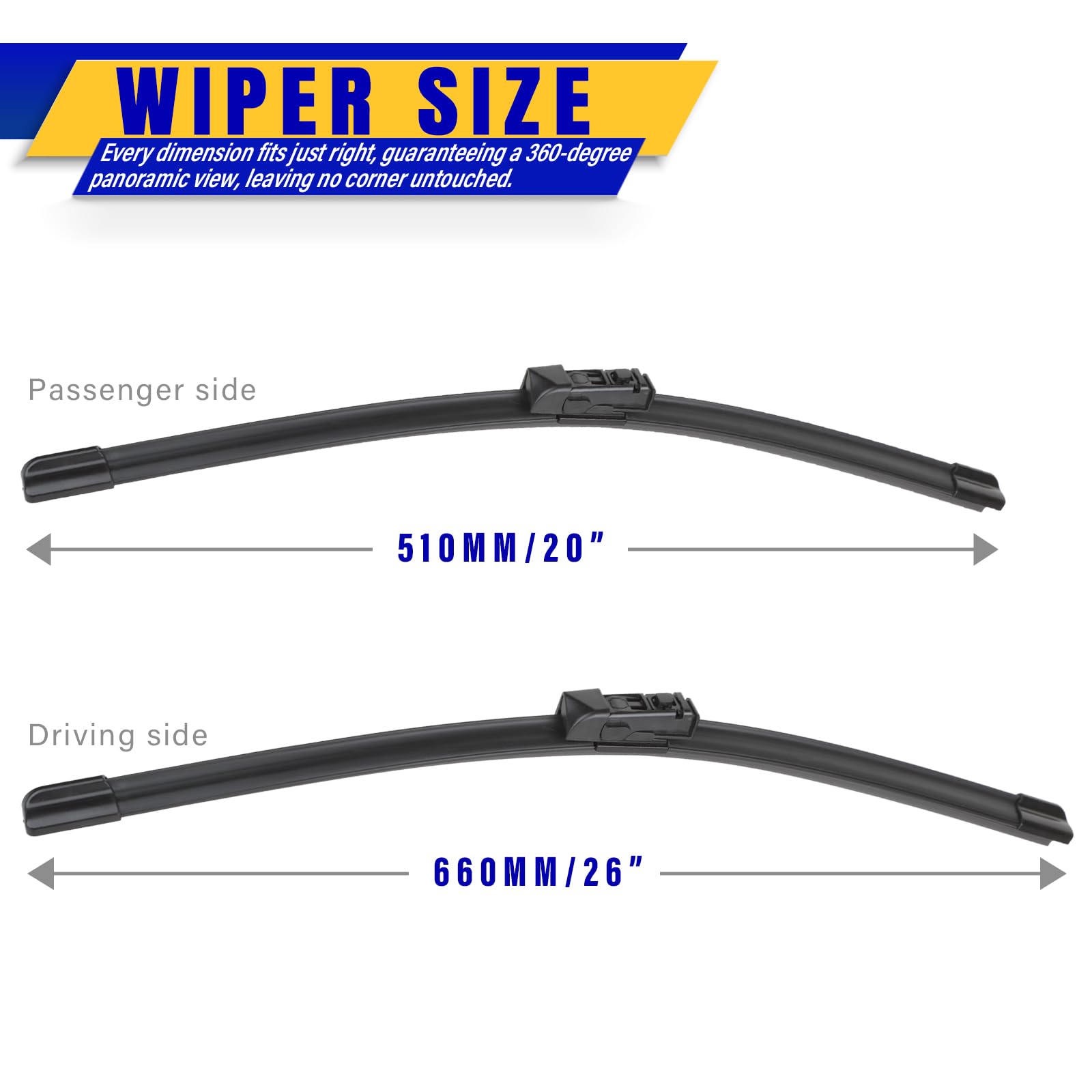 2 Wipers Replacement For 2019-2023 Subaru Ascent/2019-2021 Bmw X4/2018-2020 Jaguar E-Pace Original Equipment Replacement Wiper B