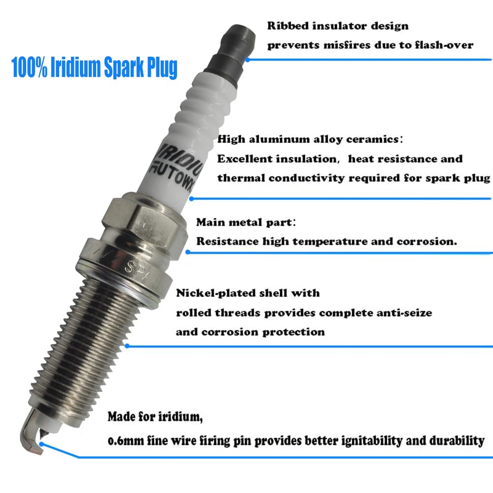 Autowxjq Ignition Coil Iridium Spark Plugs Set Of 4Pcs Uf549 C1696 Compatible With 2007 2008 2009 2010 2011 2012 2013 2014 2015 2016 Nissan Altima Rogue Sentra Cube Nv200 Versa 2.5L 1.8L 1.6L 2.0L L4