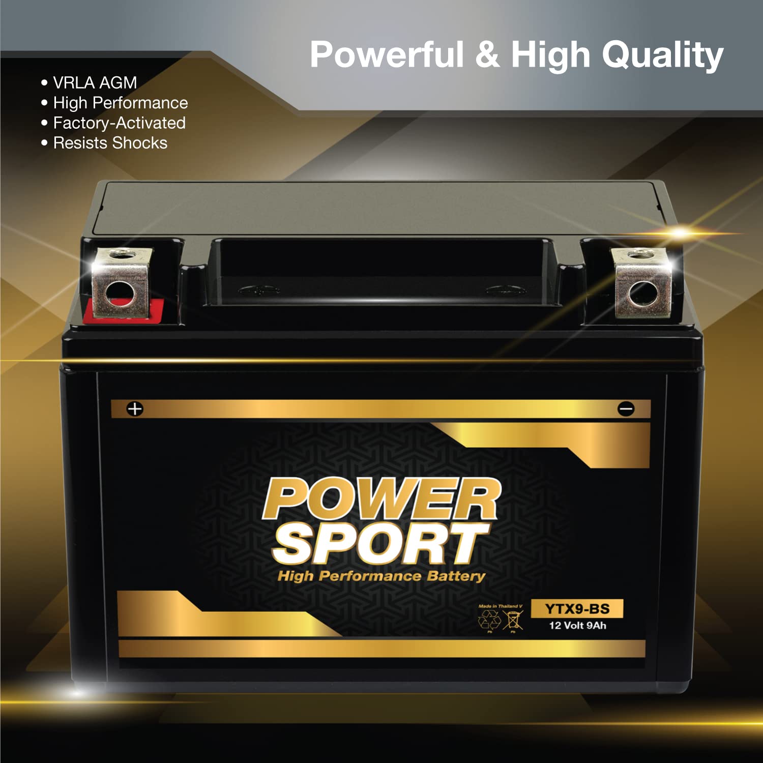 Expertpower Etx9-Bs 12V9Ah Lead_Acid_Battery Replaces Ytx9-Bs