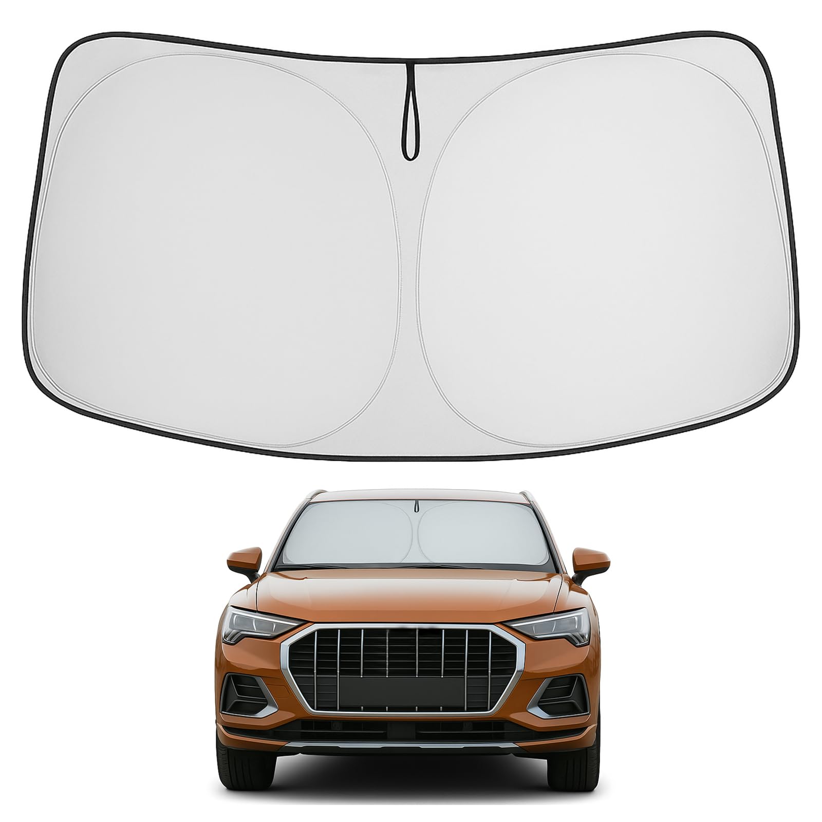 Proadsy 2025 Upgrade Front Windshield Sun Shade Foldable Sunshade Protector Custom Fit Audi Q3 2019-2024 2025 Premium, Premium P