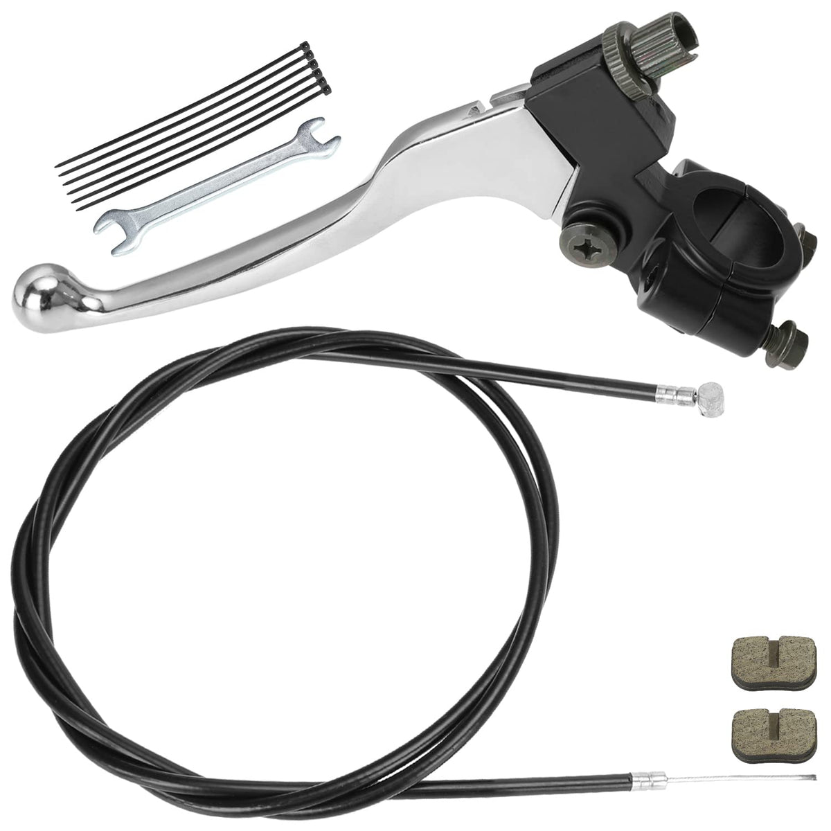 YOXUFA 7/8'' 22mm Left Brake Clutch Handle Lever 155cm Cable with Brake Pads for Coleman CT100U CC100X 98cc 3HP Baja Doodle Bug 