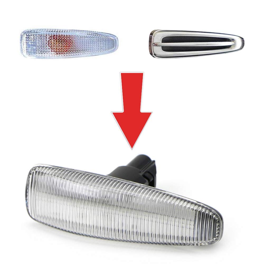 Ijdmtoy Clear Sequential Blink Amber Led Side Marker Light Assembly Compatible With Mitsubishi Lancer Evo X Mirage Outlander Spo