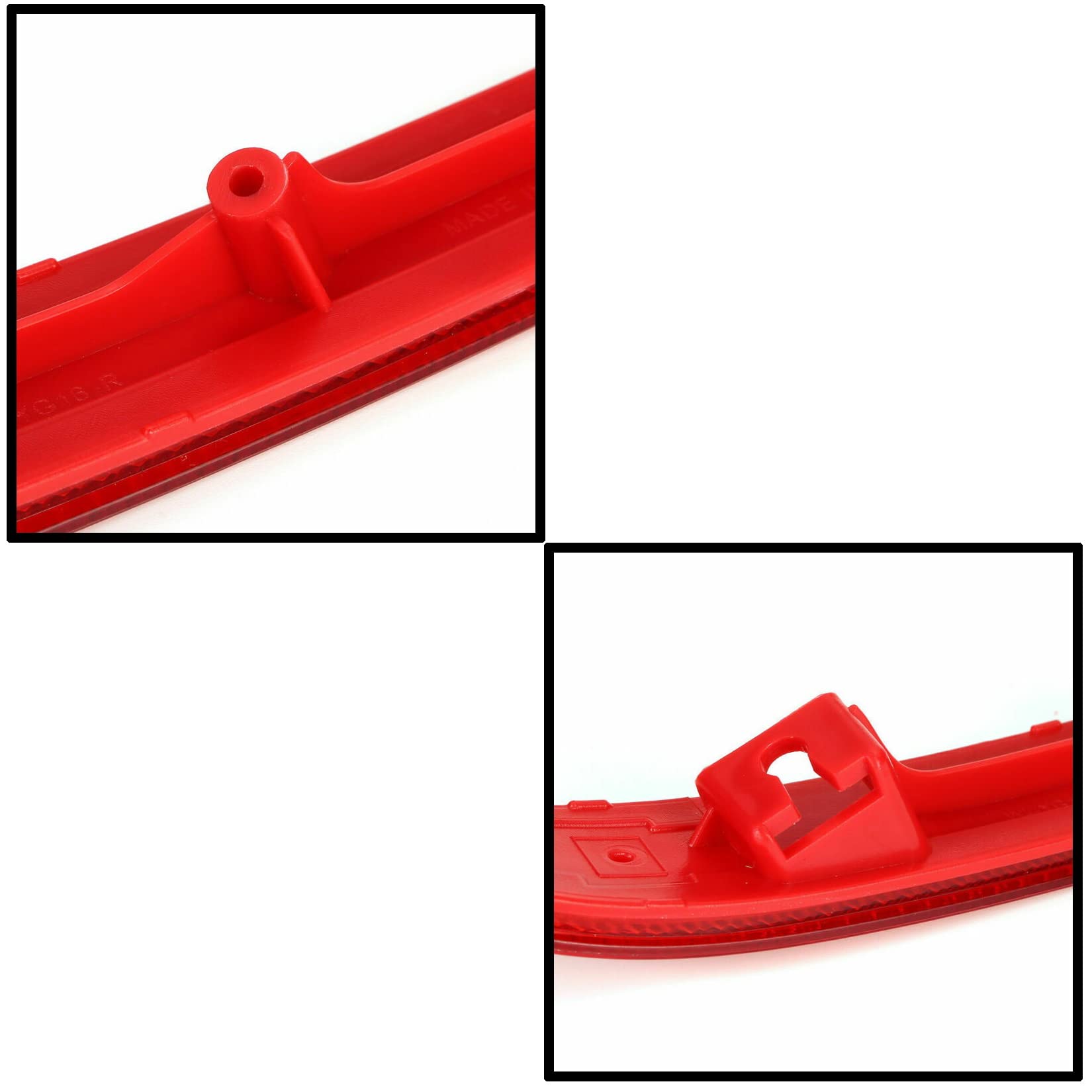 Ijdmtoy Oem-Red Rear Bumper Reflector Lens Replacements Compatible With 2016-2017 Honda Accord Sedan, Oe-Spec Lh Rh Assembly