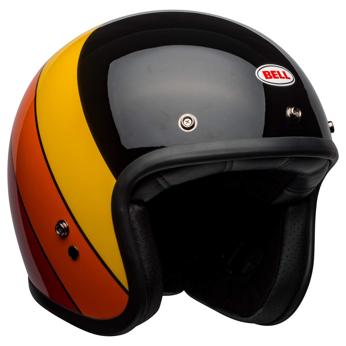 Bell Custom 500 Open-Face Motorcycle Helmet (Riff Gloss Black/Yellow/Orange/Red - Small)
