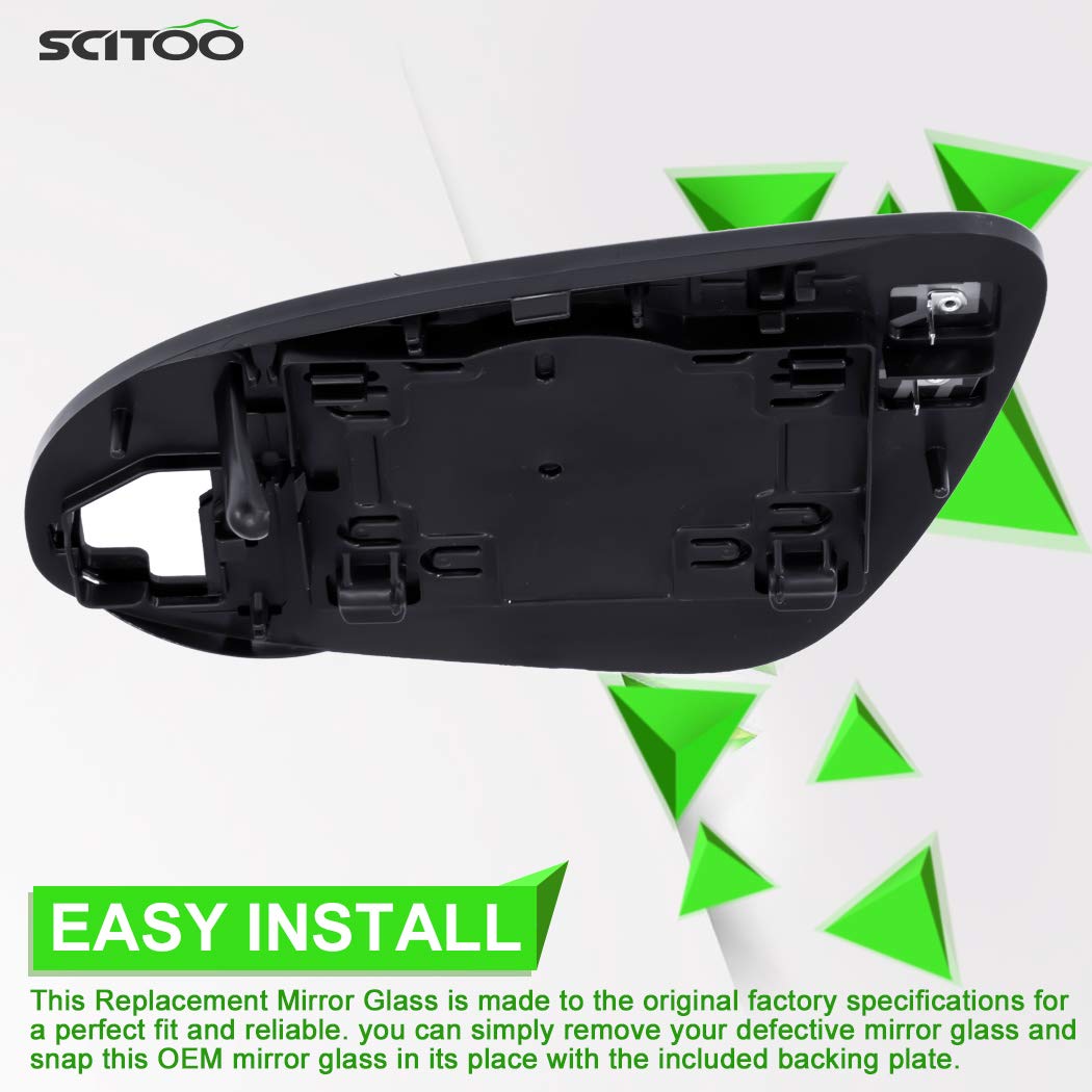 SCITOO Side View Mirror Passenger Side Glass fit for 2012-2015 2017 for Toyota Camry 2015 Corolla 2014-2017 for Yaris Heated Chr
