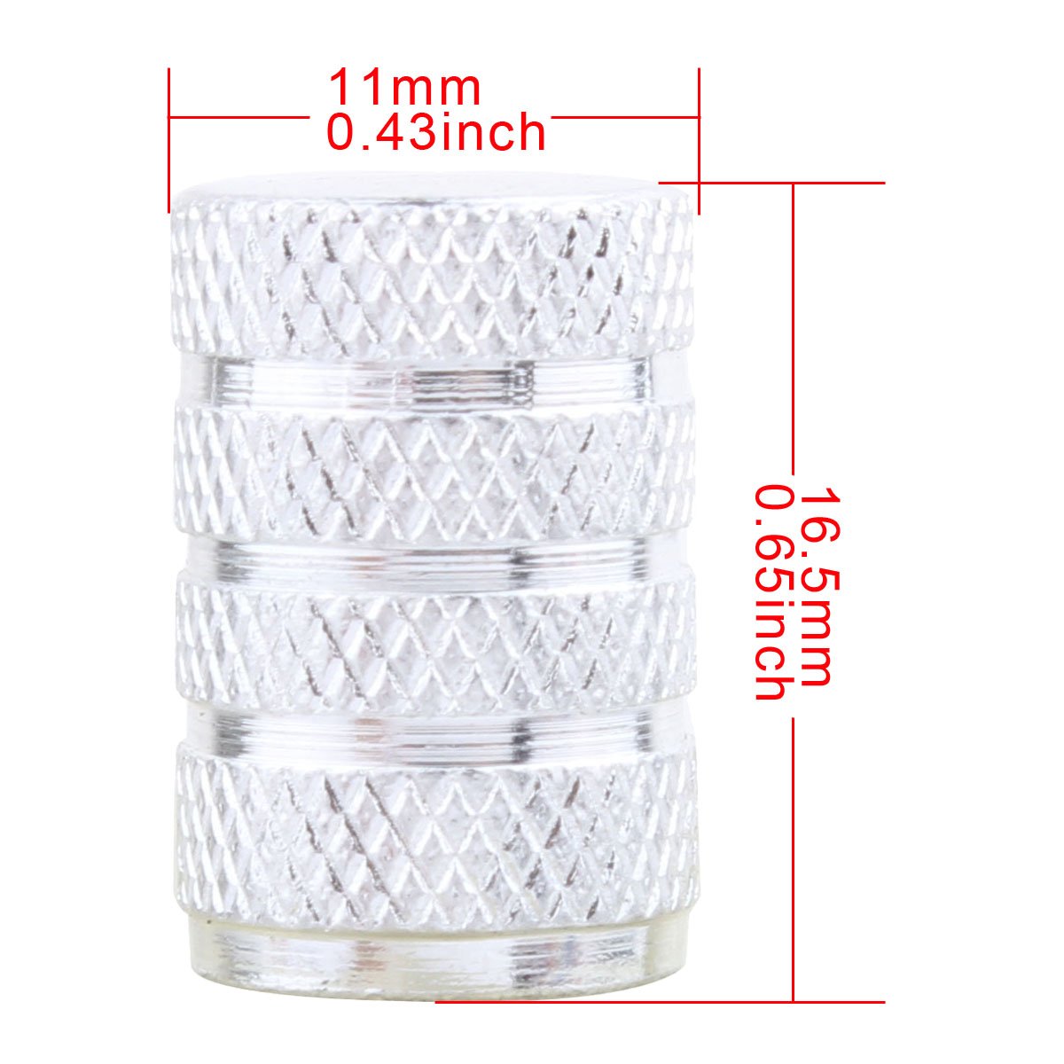 Tomall Round Style Tire Valve Stem Caps Aluminum Silver Compatible With Off-Road Truck