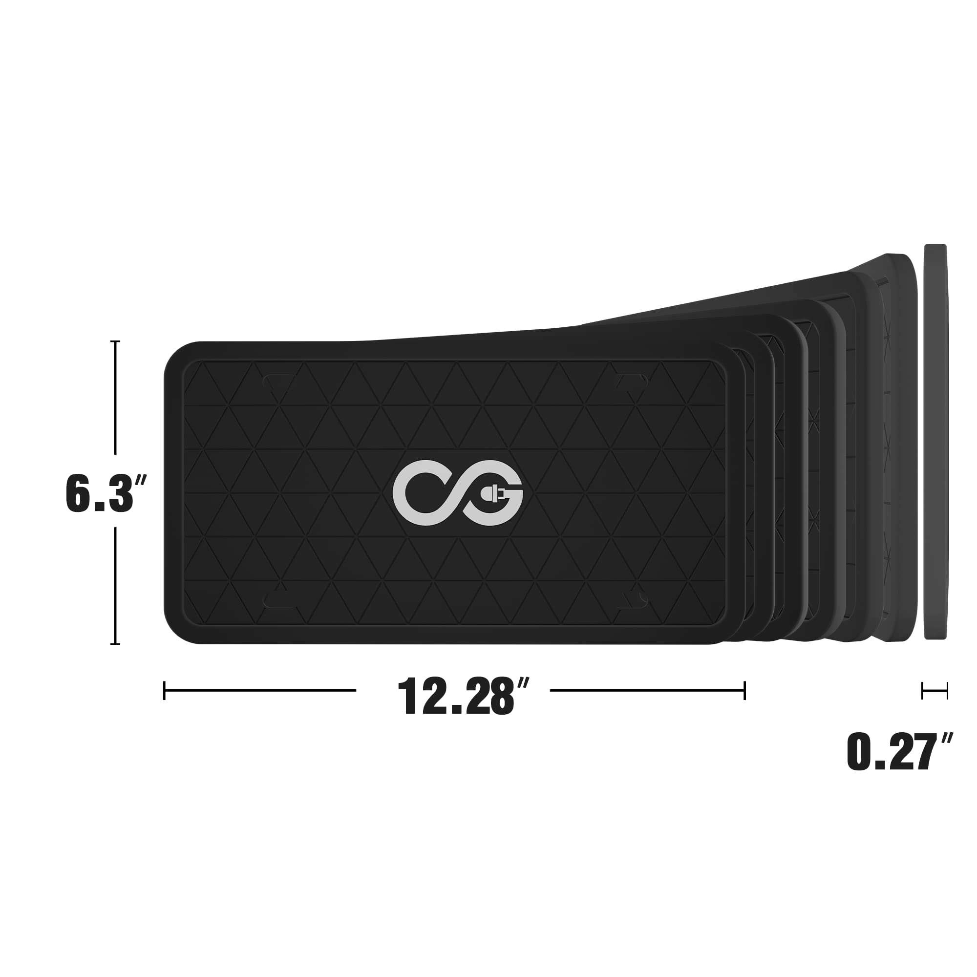 Car Accessories Black Silicone License Plate Frame - Protects From Scratches | No-Rattle Fit Silicone Cover For U.S. Plates - Front & Back License Plate Holder With Custom Mounting Kit 2 Pair