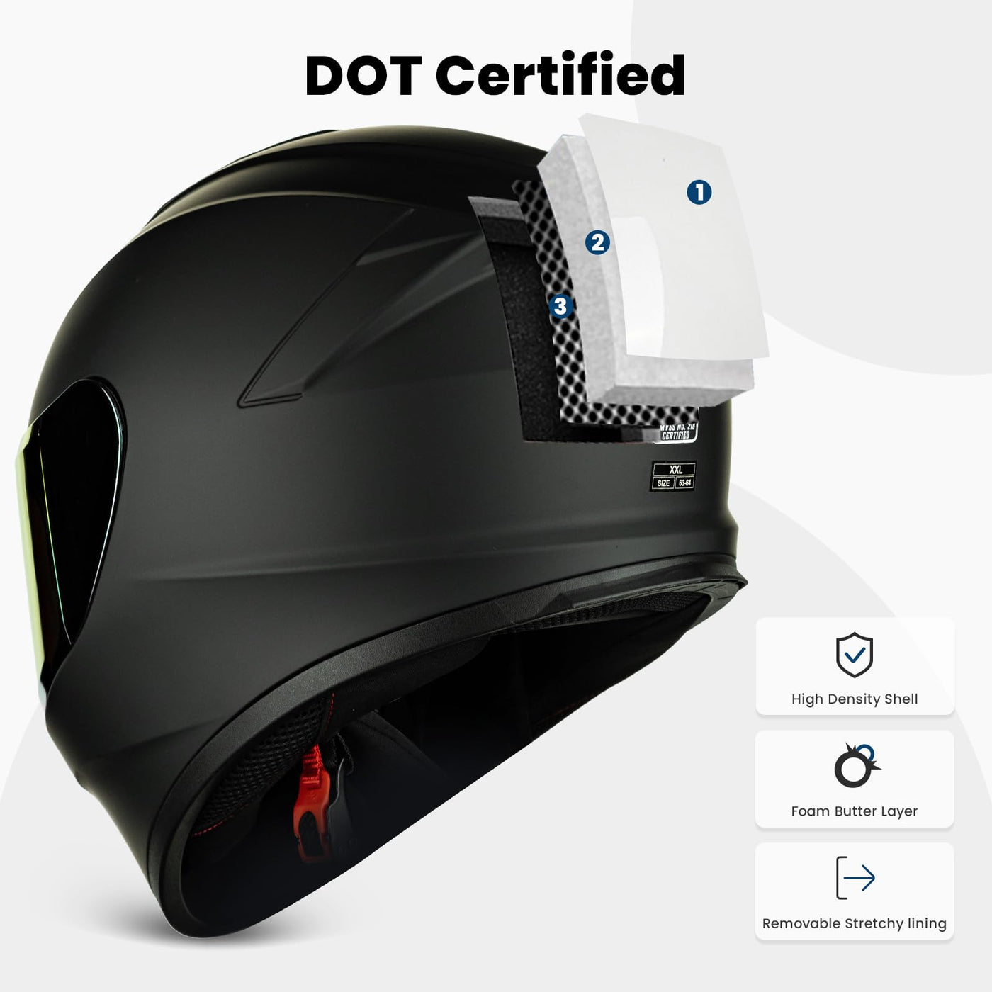 Auboa Full Face Motorcycle Helmet AU-T801, Matte Black, Large, Lightwe – Carkart Auboa Full Face Motorcycle Helmet AU-T801, Matte Black, Large, Lightwe – Carkart