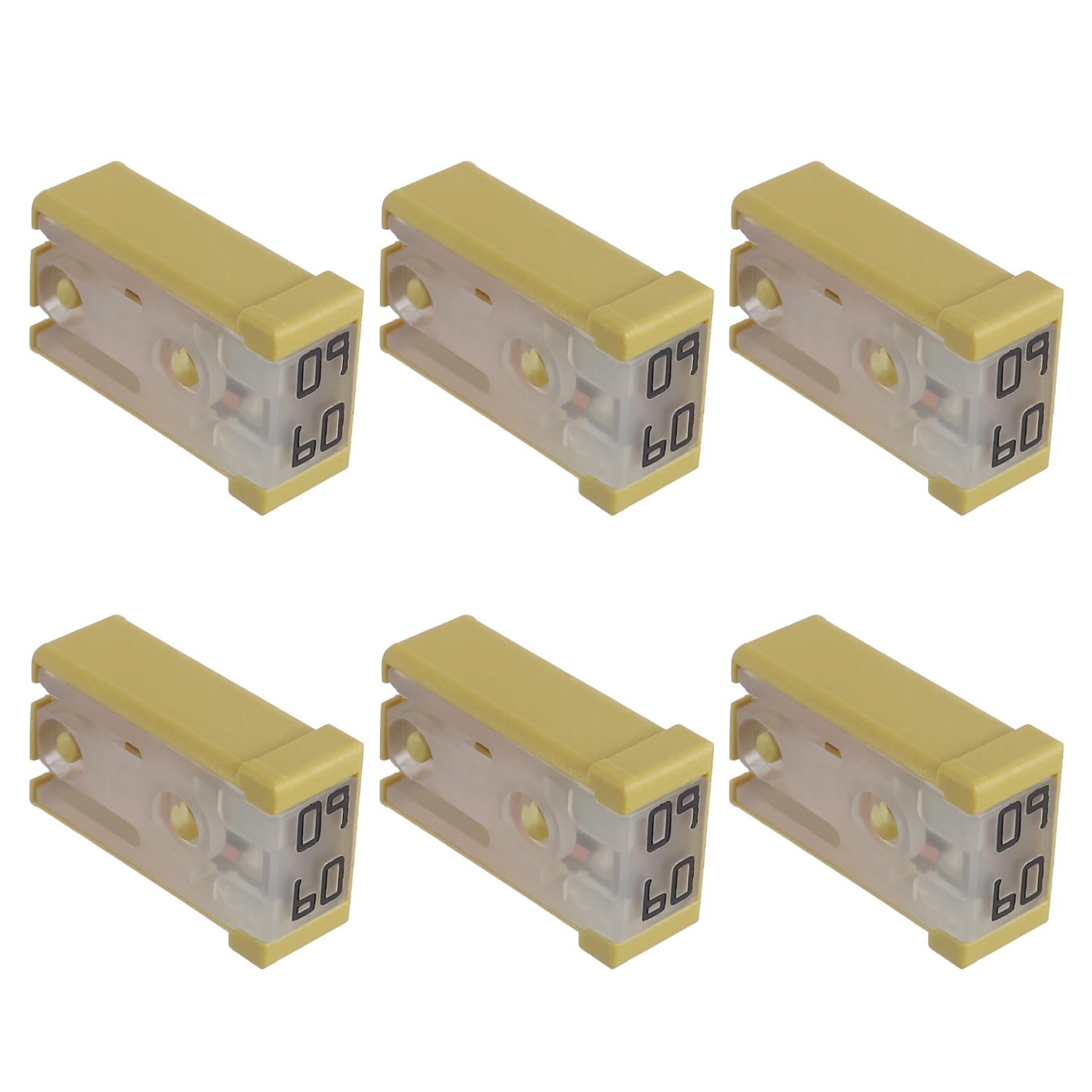 EPLZON 60A 32V Mini Slotted Automotive MCASE Shaped Cartridge Fuse Kit(Pack of 6pcs,60A)