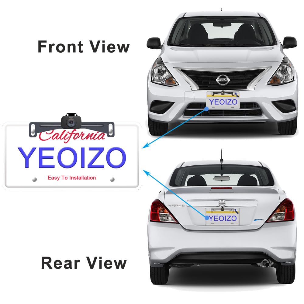 Yeoizo Backup Camera License Plate Mount, License Plate Camera Mount, Universal Car Dash Cam Mirror Camera Metal Bracket, Revers