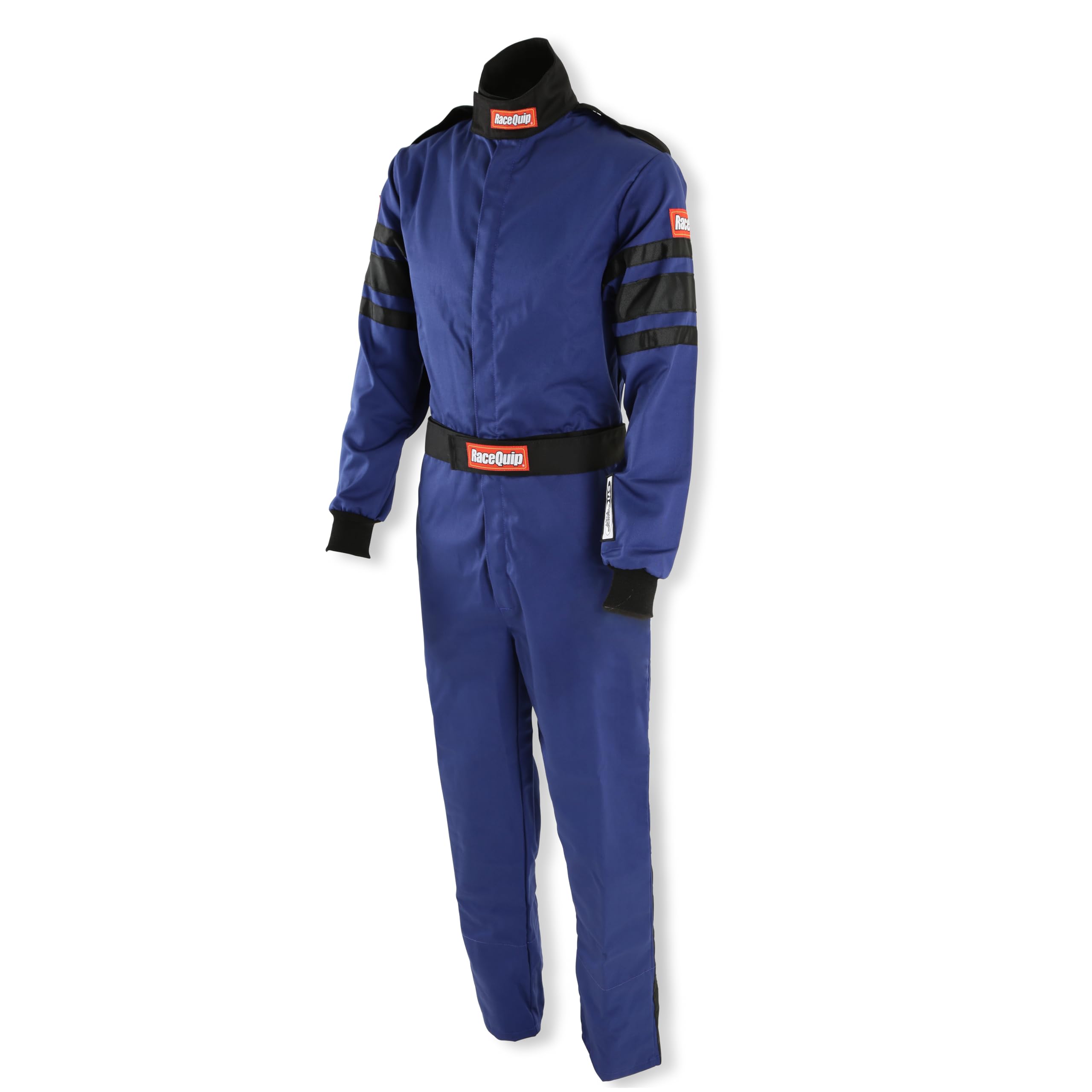 Racequip 110022Rqp 110 Series 1-Pc Driving Suit Sfi 3.2A/1 Blue/Black Stripe Small