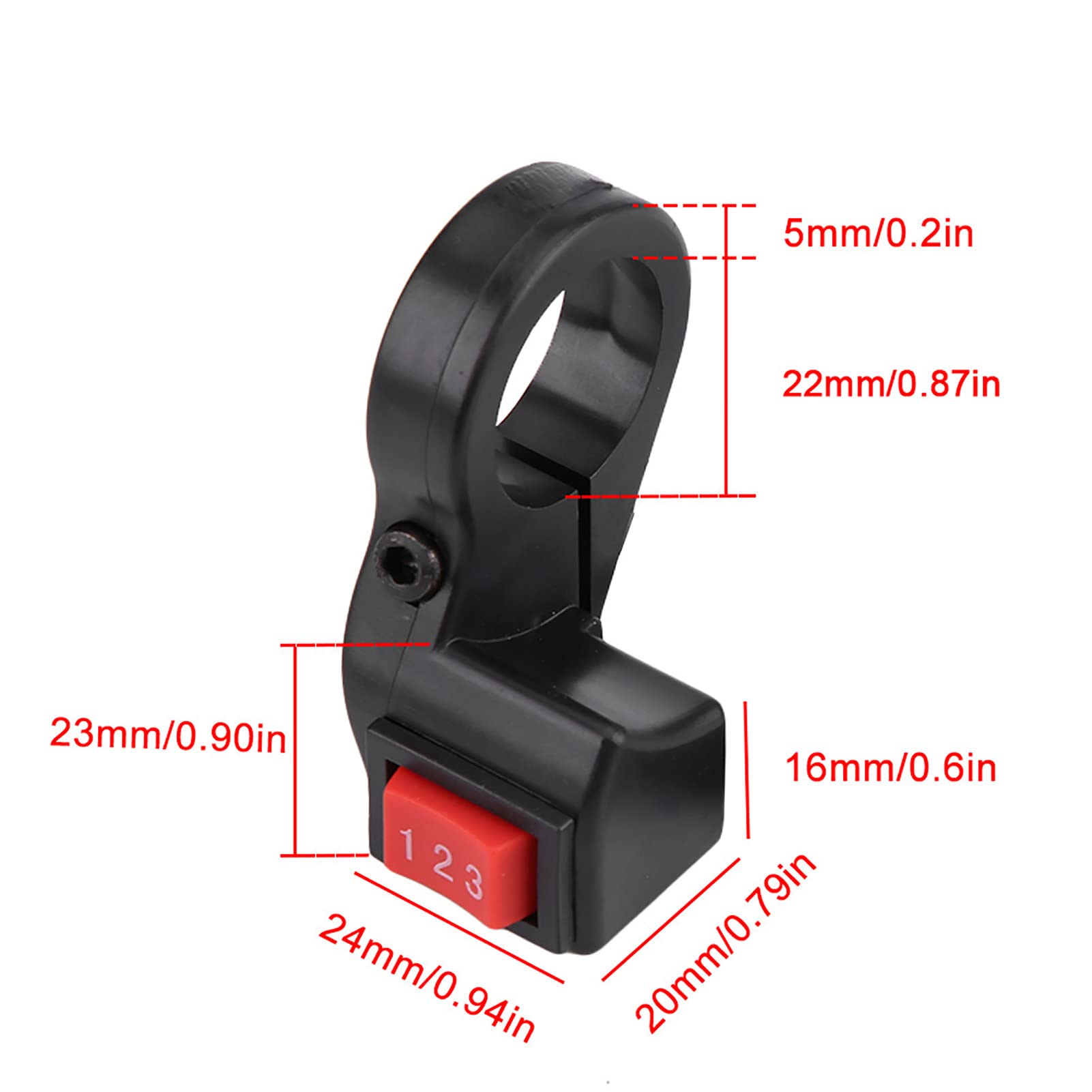 for 3 Speed Switch for ebike Yctze 3-Speed Module Switch 22mm 7/8in Handlebar Electric 3 Speed Module Switch Shift for Motorcycl