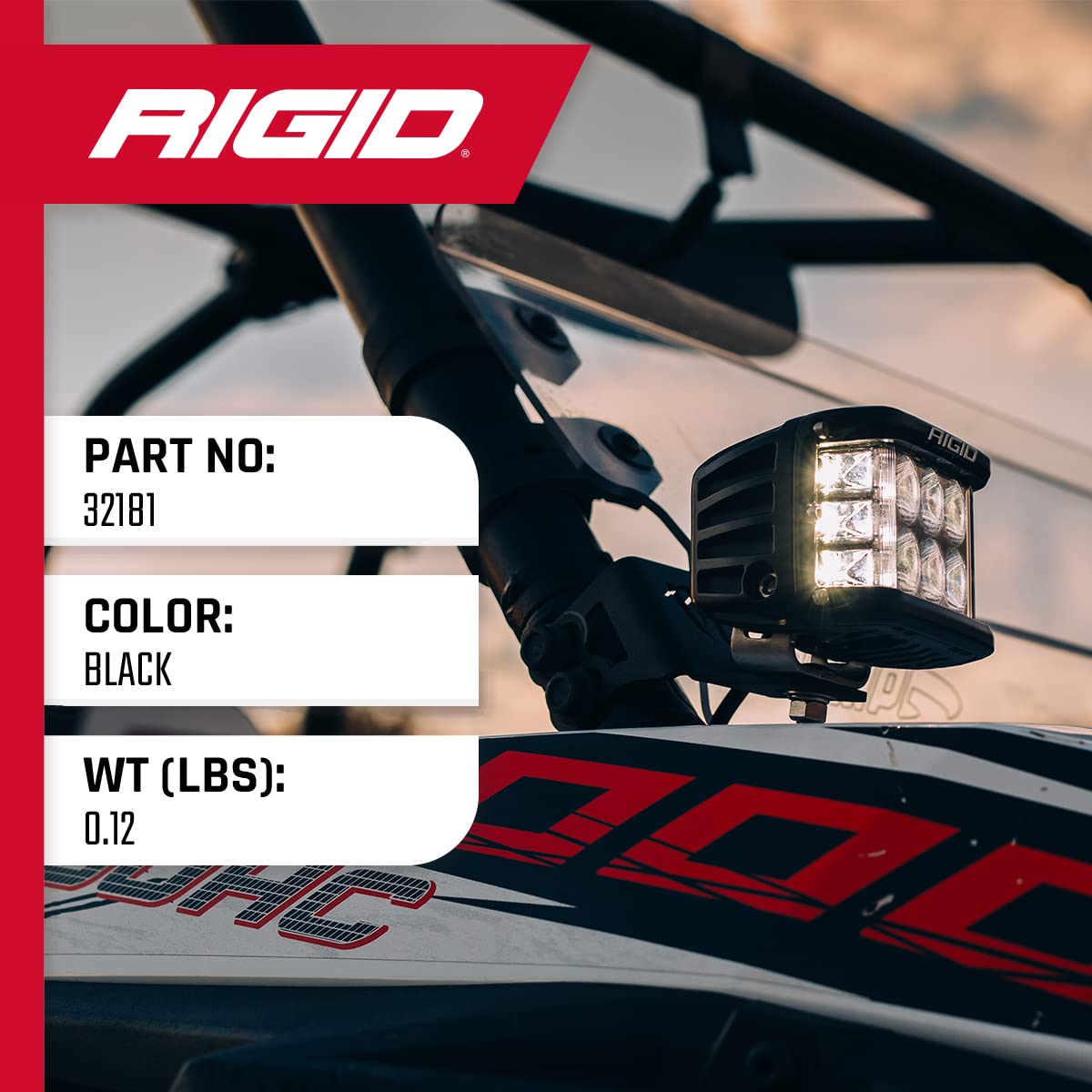 Rigid Industries - D-Ss Series Black Light Cover: Automotive Headlight Protector