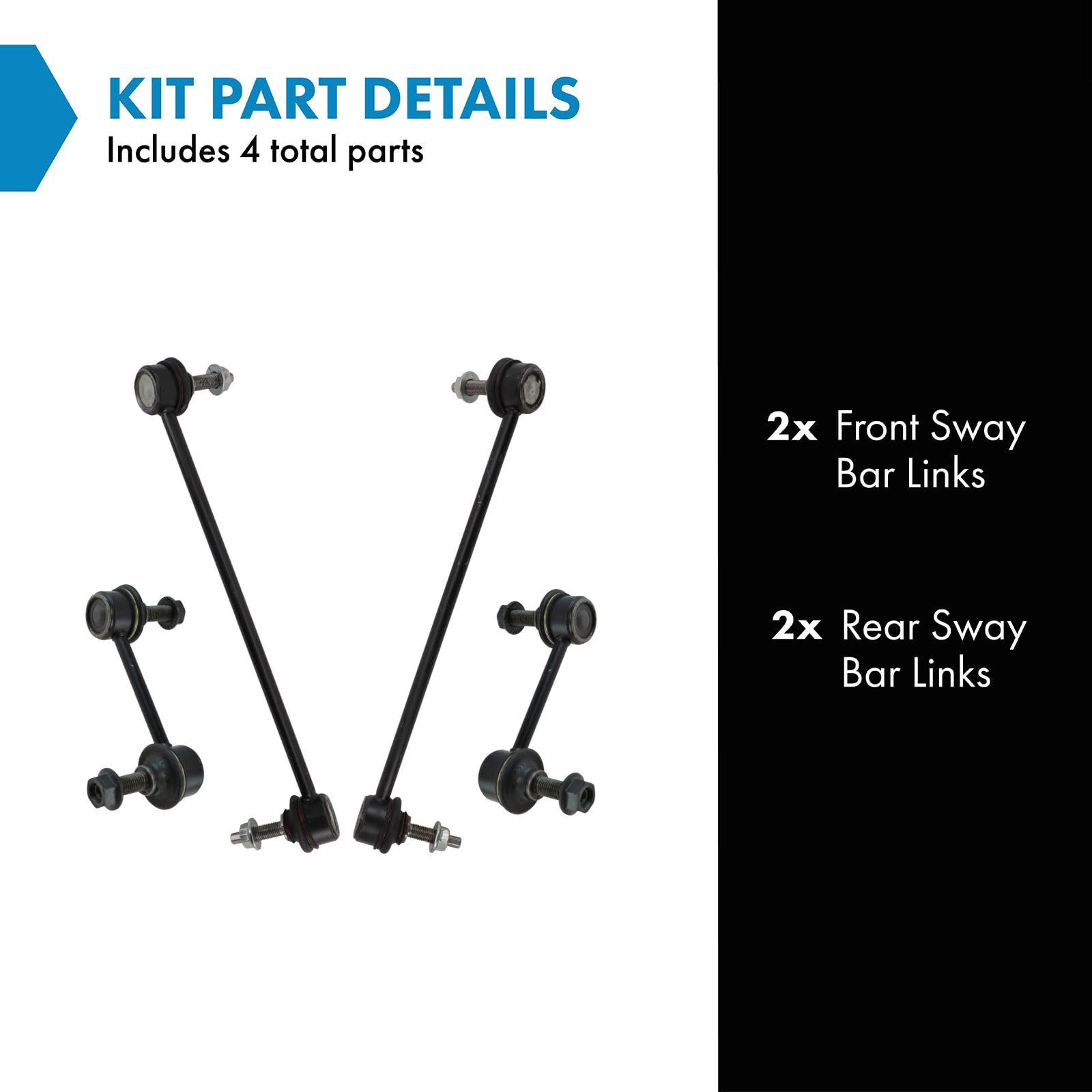 Trq Sway Bar Stabilizer Link Set Front & Rear Compatible With 2011-2017 Chevrolet Caprice