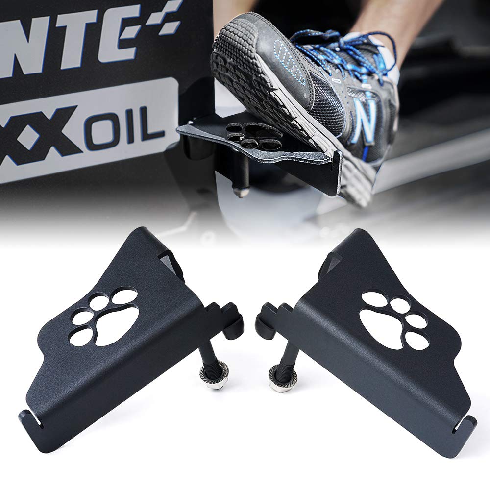 Xprite Metal Steel Front Door Foot Pegs Dog Paw Rest Pedals Compatible With 2007-2018 Jeep Wrangler Jk Jku Accessories - 1 Pair