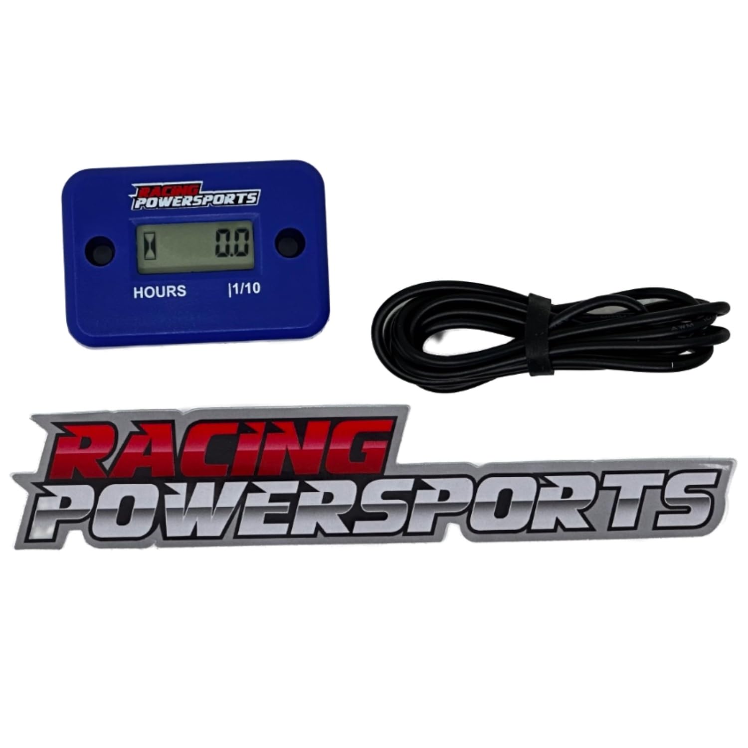 Racingpowersports Digital Hour Meter Motorcycle Atv Snowmobile Marine Dirt Bike (Blue)