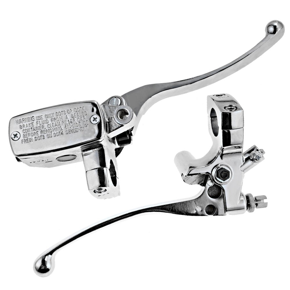 Saihisday 1'' Brake Master Cylinder & Clutch Set Chrome for Honda Shadow VTX1800 Kawasaki Vulcan Yamaha Road Star Suzuki (1 Pair