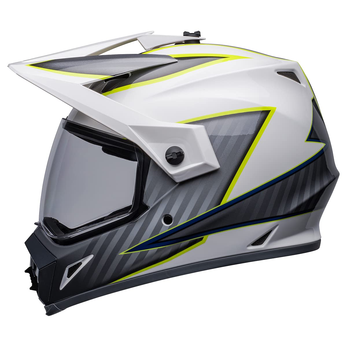 Bell Mx-9 Adventure Mips Dirt Helmet (Dalton Gloss White/Hi-Viz Yellow - X-Large)