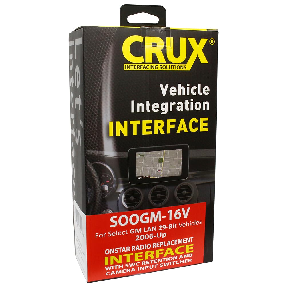 Crux Soogm-16 Radio Replacement Interface To Retain Onstar & Steering Wheel Control Functionality In Select Gm Lan 29-Bit Vehicl