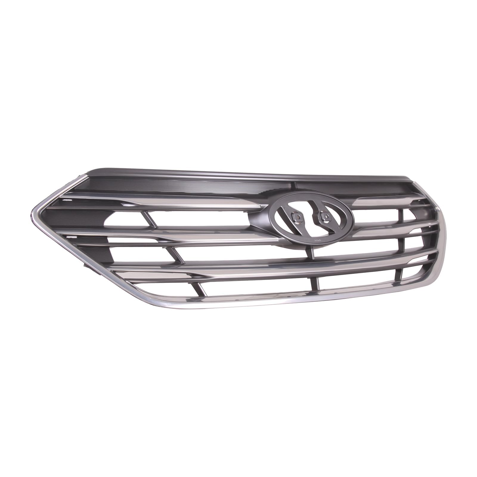 TYG (CAPA QUALITY) Chrome Front Grille Compatible with 2017-2018 Hyundai Santa Fe Sport w/o Front View Camera, ABS OEM Replaceme