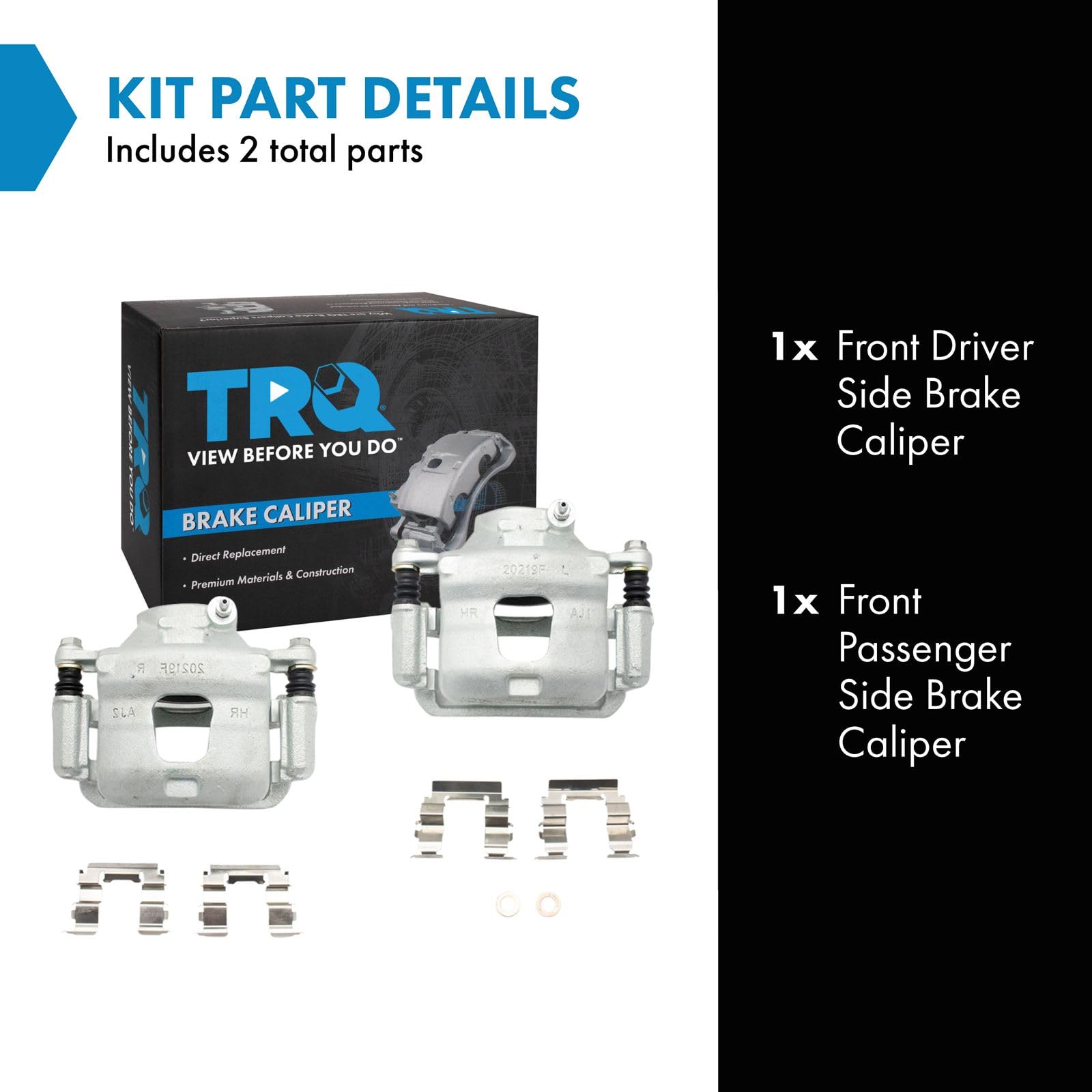 Trq Front Brake Caliper Set Compatible With 1996-1999 Infiniti I30 1993-2001 Nissan Altima 1989-1999 Maxima 2002-2006 Sentra