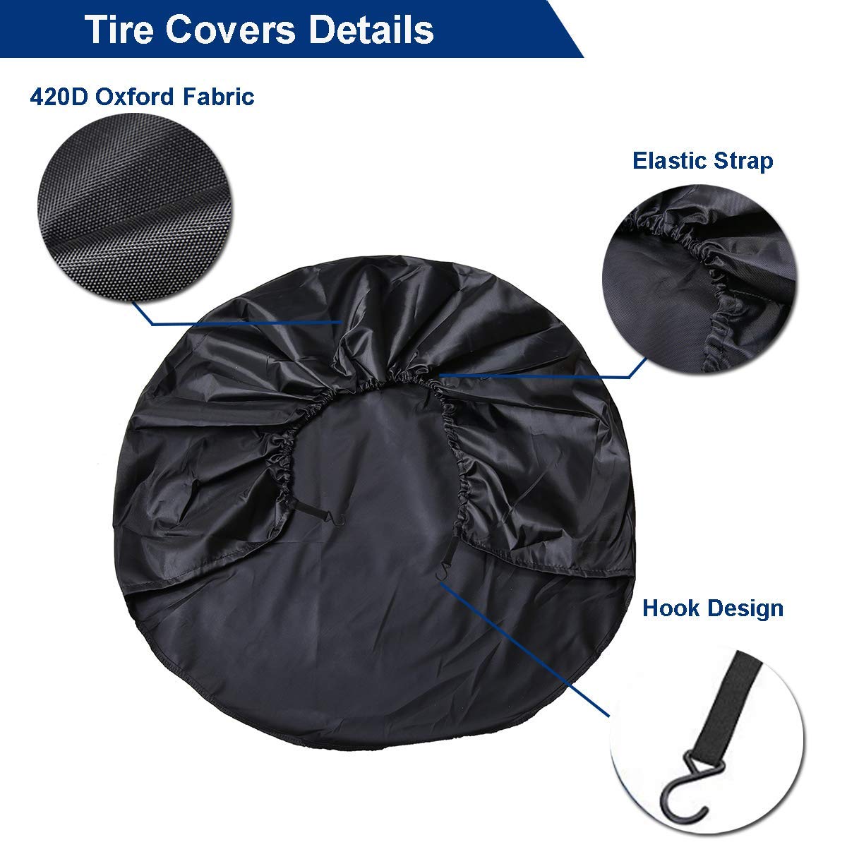 Aebitsry Tire Covers For Rv Wheel, (4 Pack) Wheel Covers Waterproof Oxford Sun Uv Tires Protector For Trailer, Camper,Universal