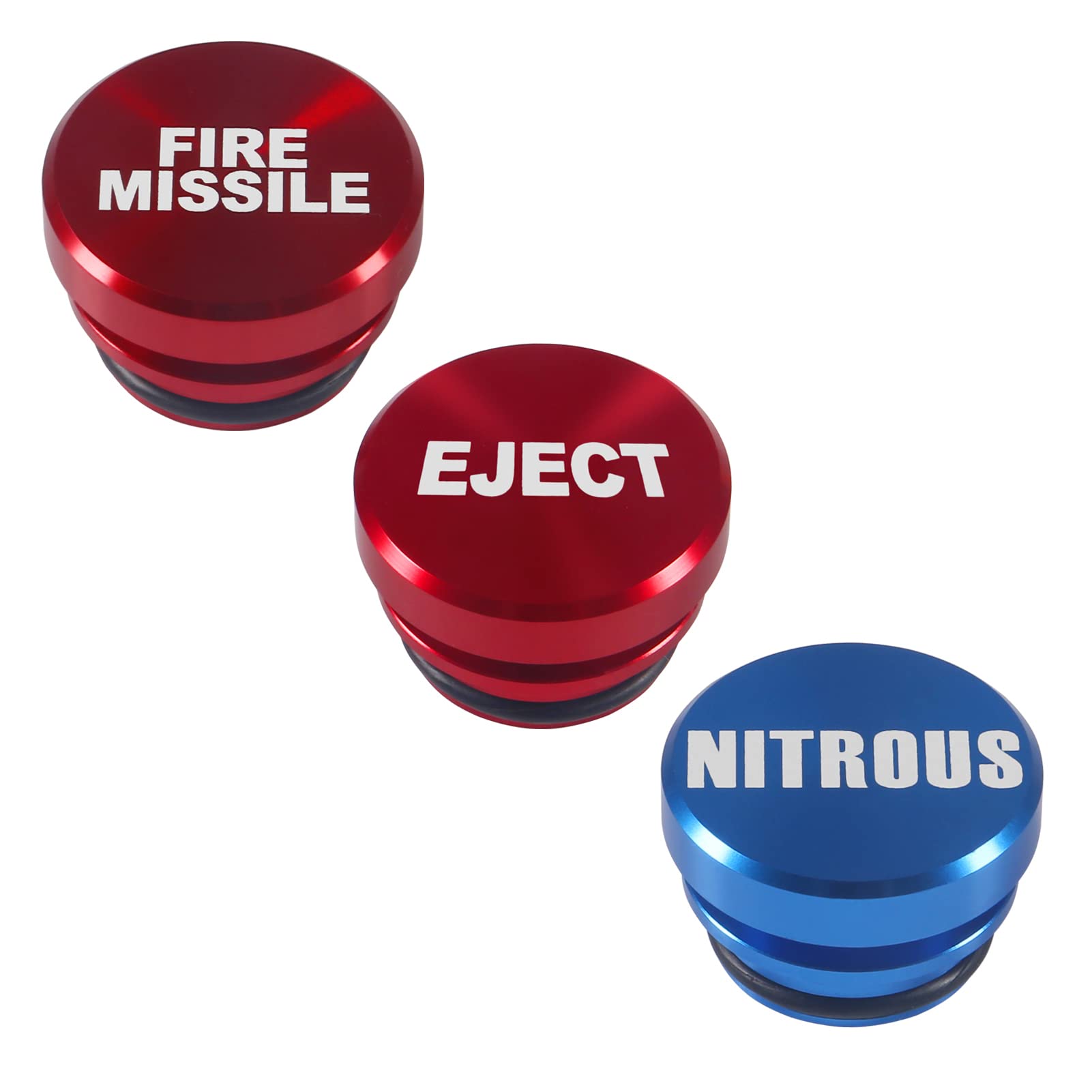 Dweii 3 Pieces Aluminum Dustproof Plug Billet Button Plugs, Standard 12-Volt Replacement Accessories, Car Novelty Button Lighter