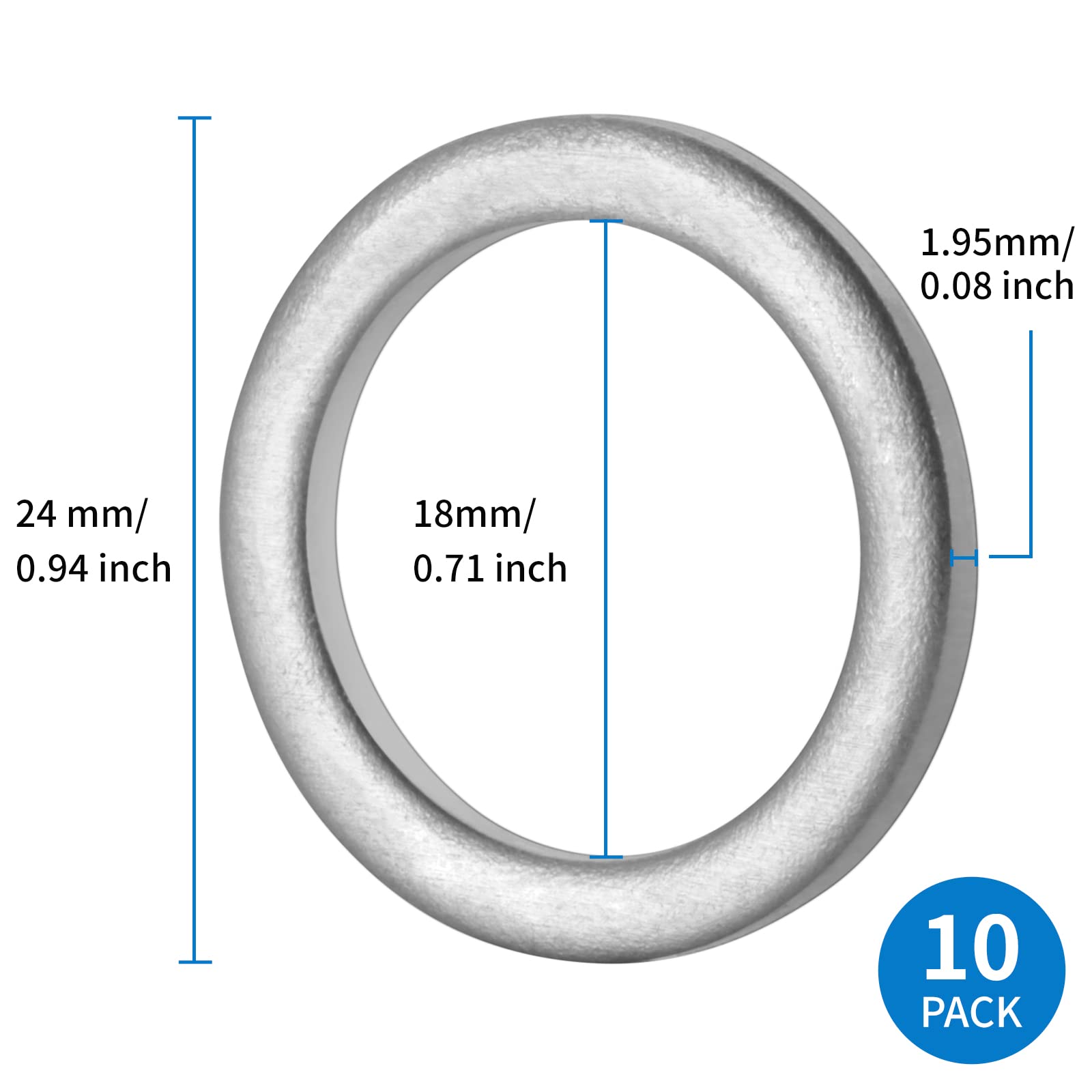 AOIT 10 Pcs Silver Aluminum Transmission Fluid Drain Plug Crush Washer Seal for Toyota Prius Corolla Tacoma Camry - Replaces Part# 90430-18008