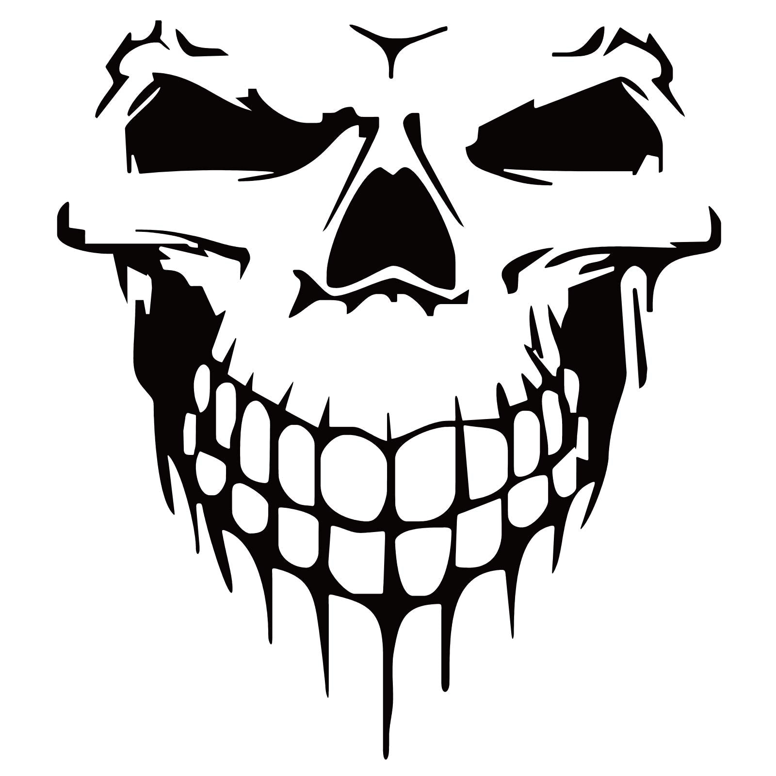 Hungmieh Skull Stickers And Decals For Car Windows, Doors And Trucks, 3D Skull Decals For Car Styling, Laser Bumper Stickers, Gl