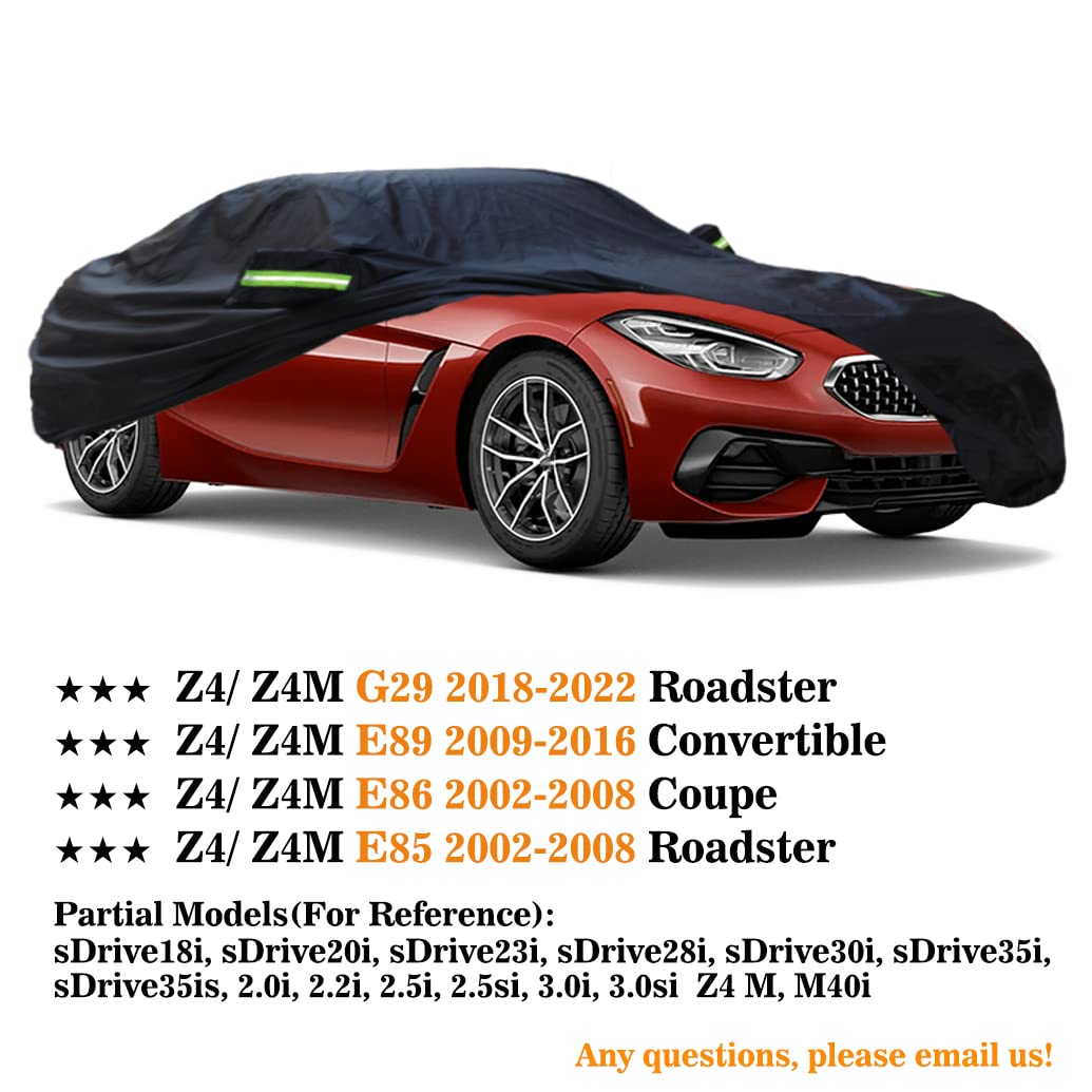 Sjysxm Custom Car Cover Compatible With Bmw Z4 2002-2025 Z4 E85 E86 E89 G29 Coupe Roadster, All Weather Waterproof Car Cover, Ou