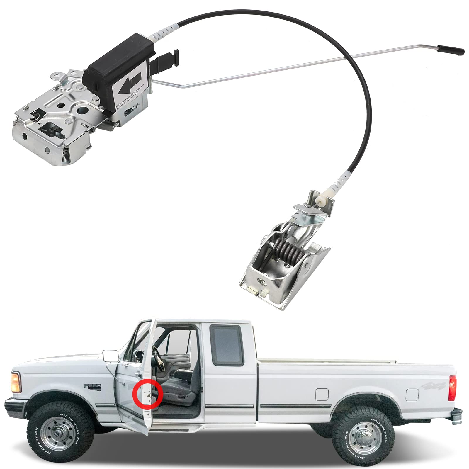 F4TZ-15219A65-A Door Latch Lock Assembly Front Left Driver Side for 1992 1993 1994 1995 1996 1997 Ford F350 F250 F150 Bronco LH 