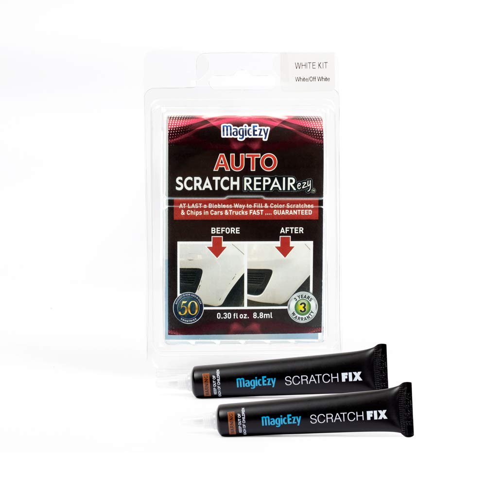 MagicEzy Auto Scratch RepairEzy - (White Kit) Touch Up Paint for Car Scratches and Chip Repairs | All Makes and Models | No Need