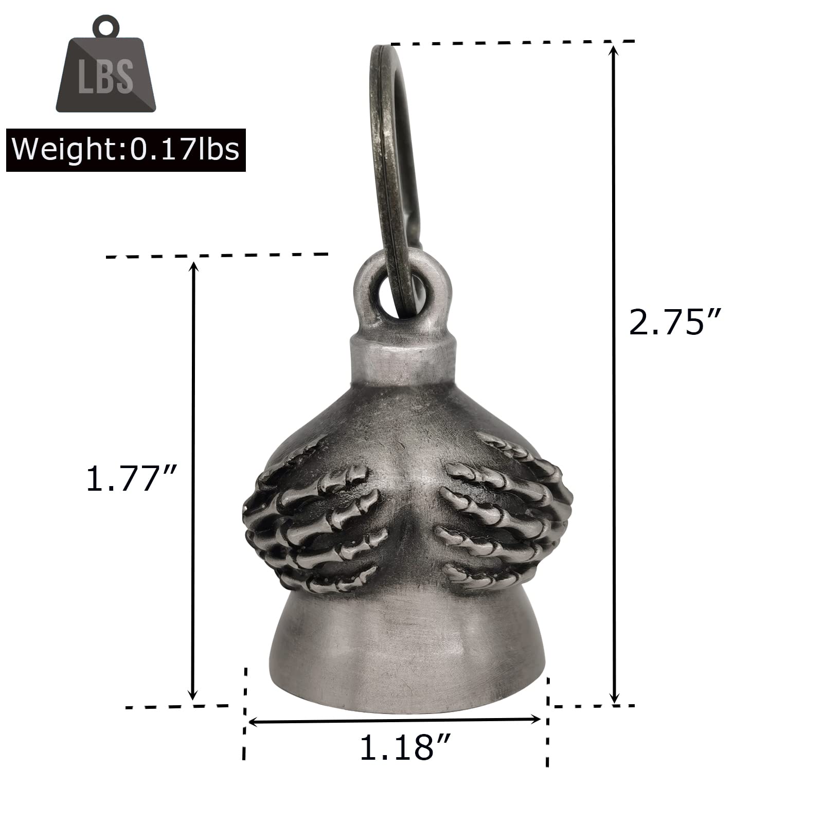 Dream Apparel Motorcycle Ride Bell For Bikers,Heavy Spirit Bells Accessory And Key Chain For Luck