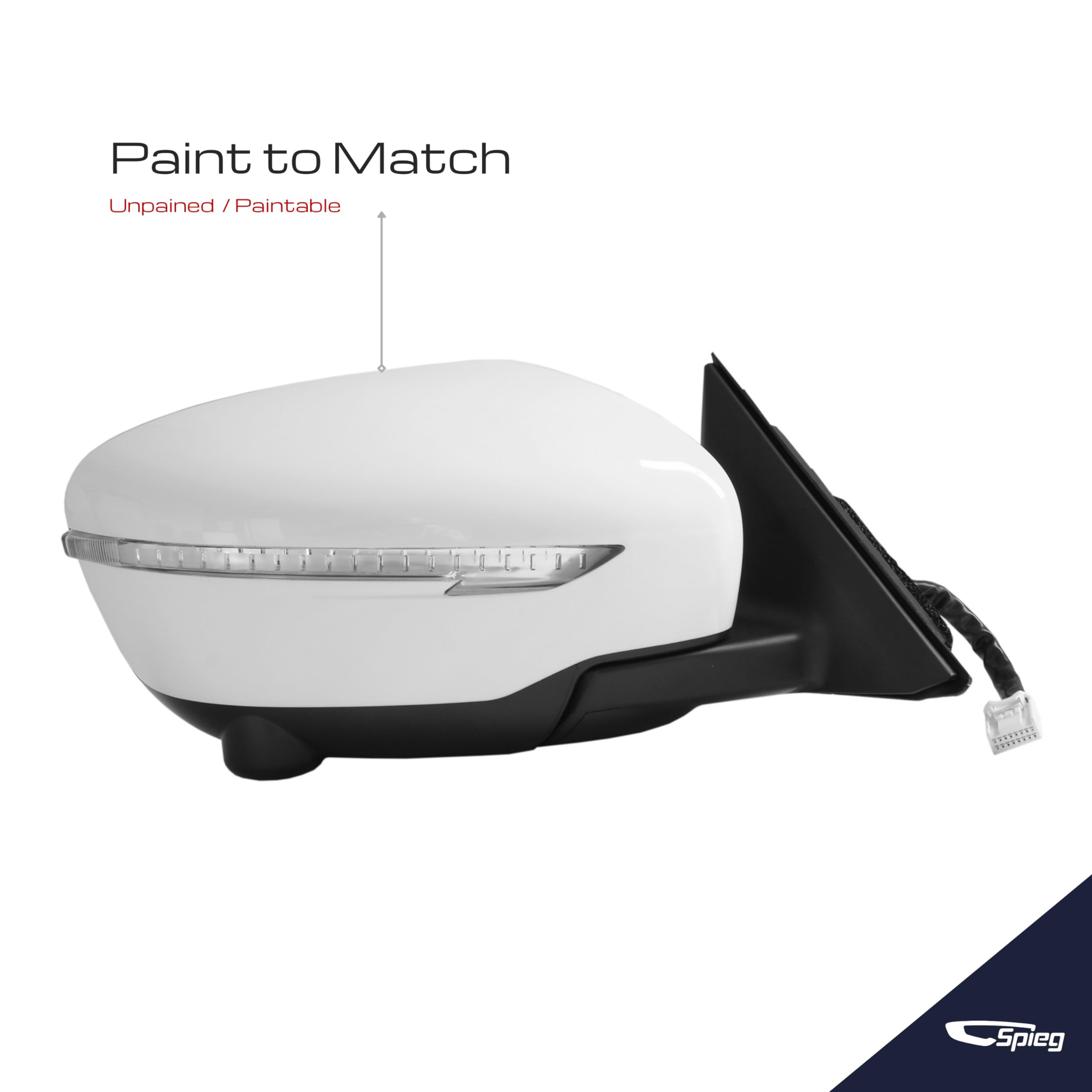 Spieg Ni1321254 Passenger Side Mirror For 2014-2017 Nissan Rogue | Right Side View Mirror Assembly Power Adjustment Heated Turn Signal Light 360 View Camera | Paint To Match