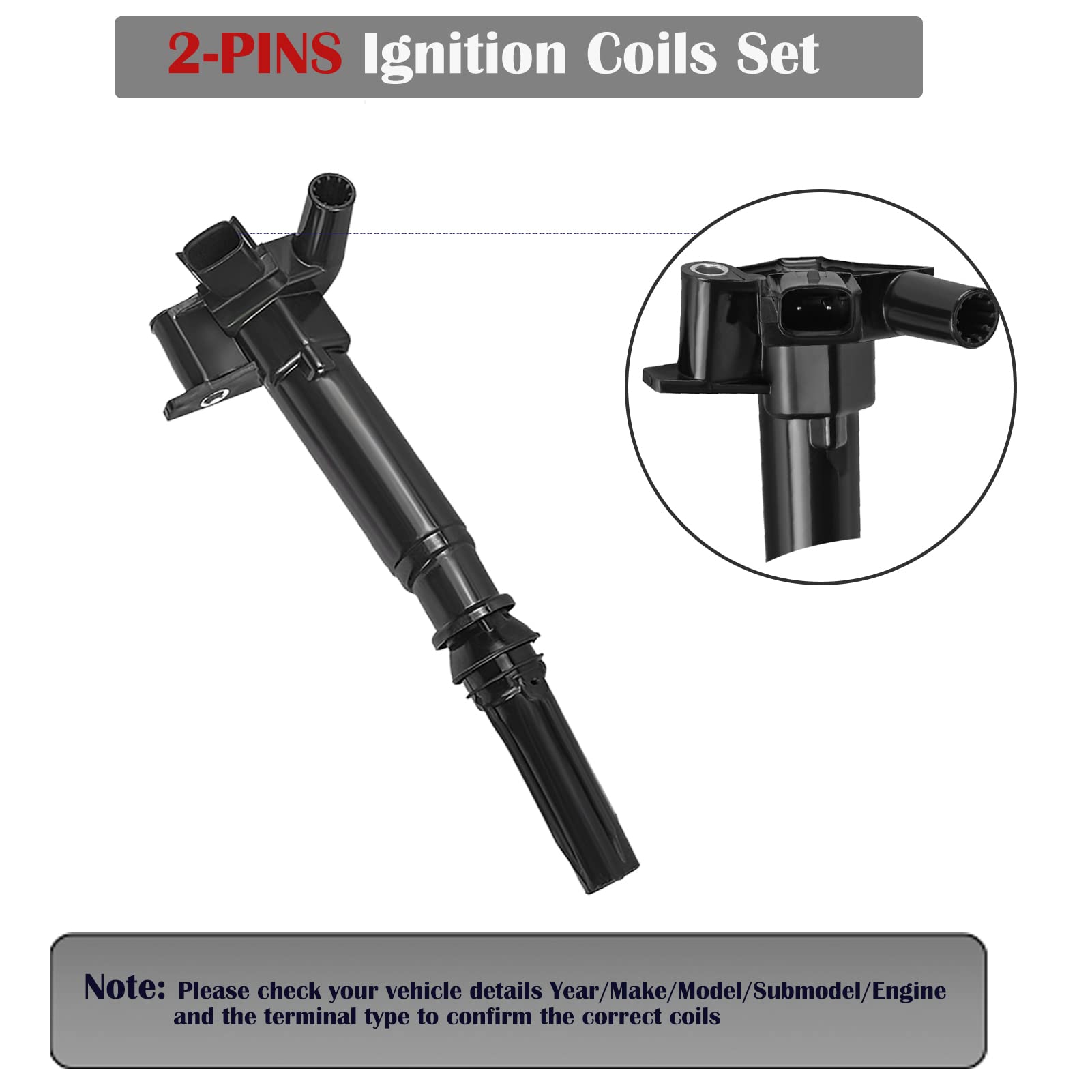 Set Of 8 Ignition Coils Fits For 6.2 V8 Ford F250 F350 E350 Super Duty 2010 2011 2012 2013 2014 2012 2016 2017 Coil Packs Driver
